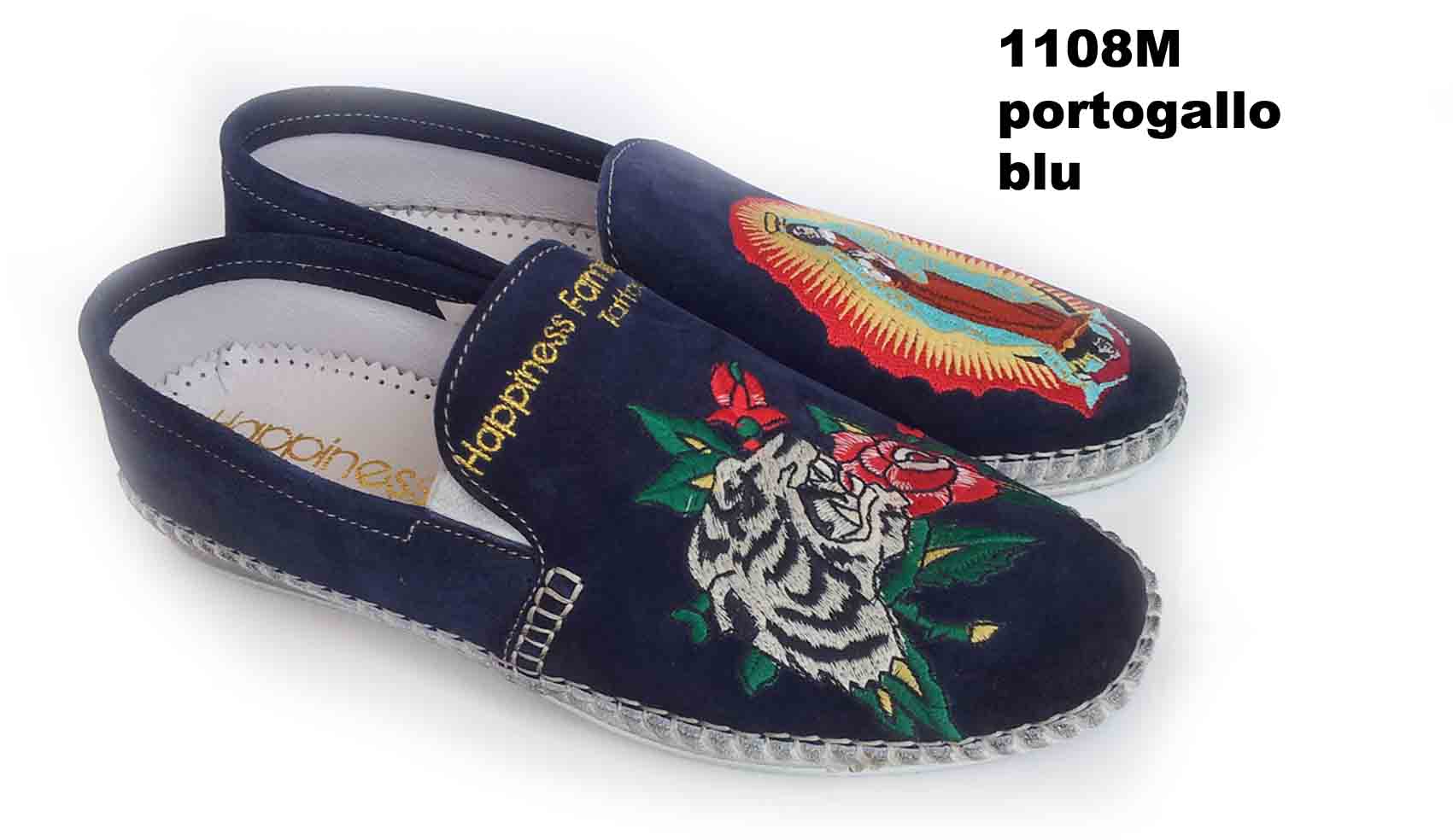 LETZTES PAAR 44 - BLAUE ASYMMETRISCHE TATTOO-LOAFERS