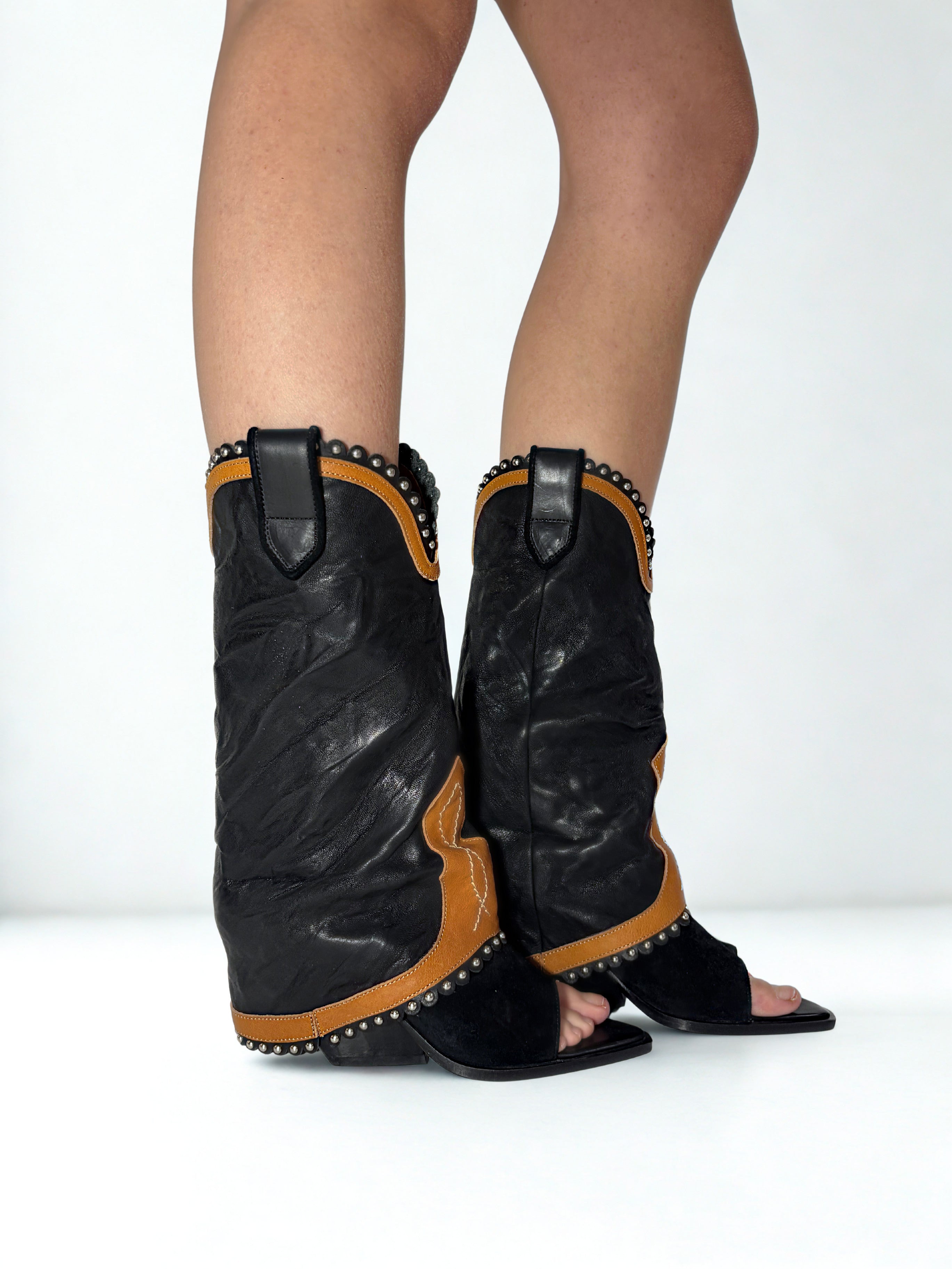 DAKOTA OPEN TOE COWBOY BOOTS