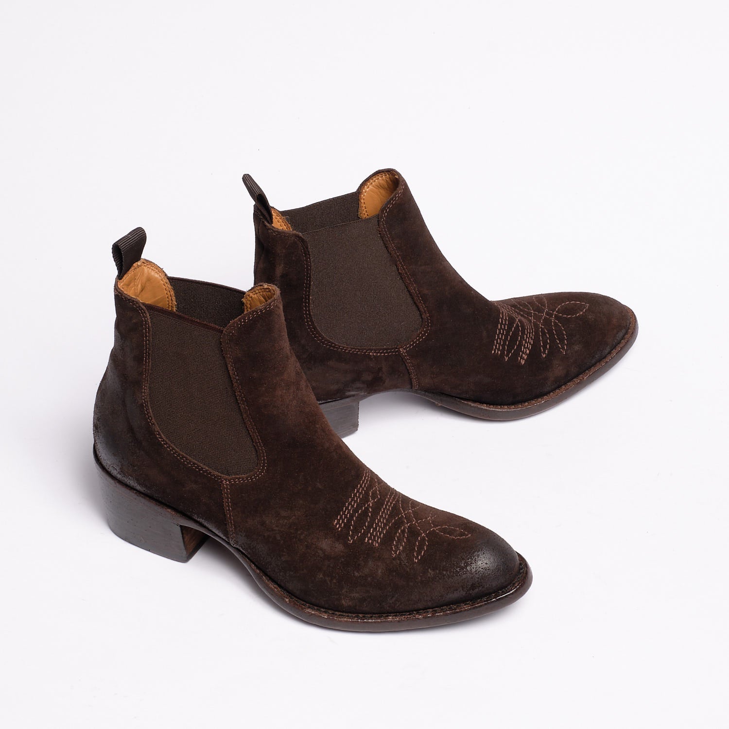 DAISY LOW SUEDE COWBOY BOOTS