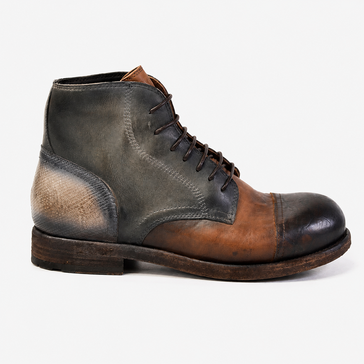 Patched multi laced Boots