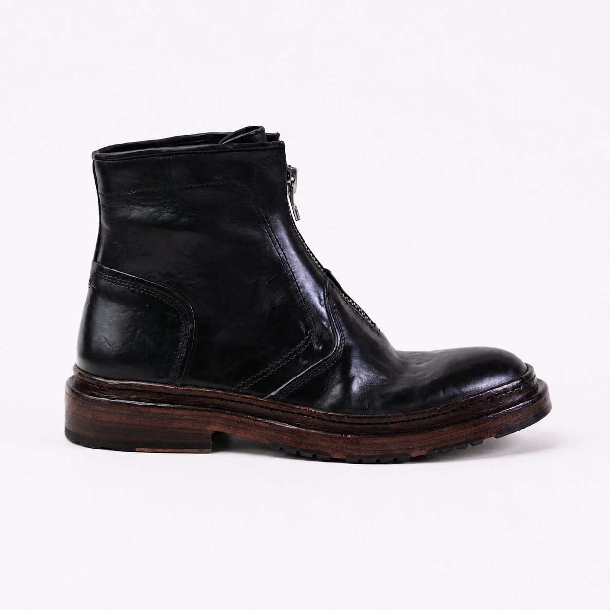 Jason Black Front Zip Boots