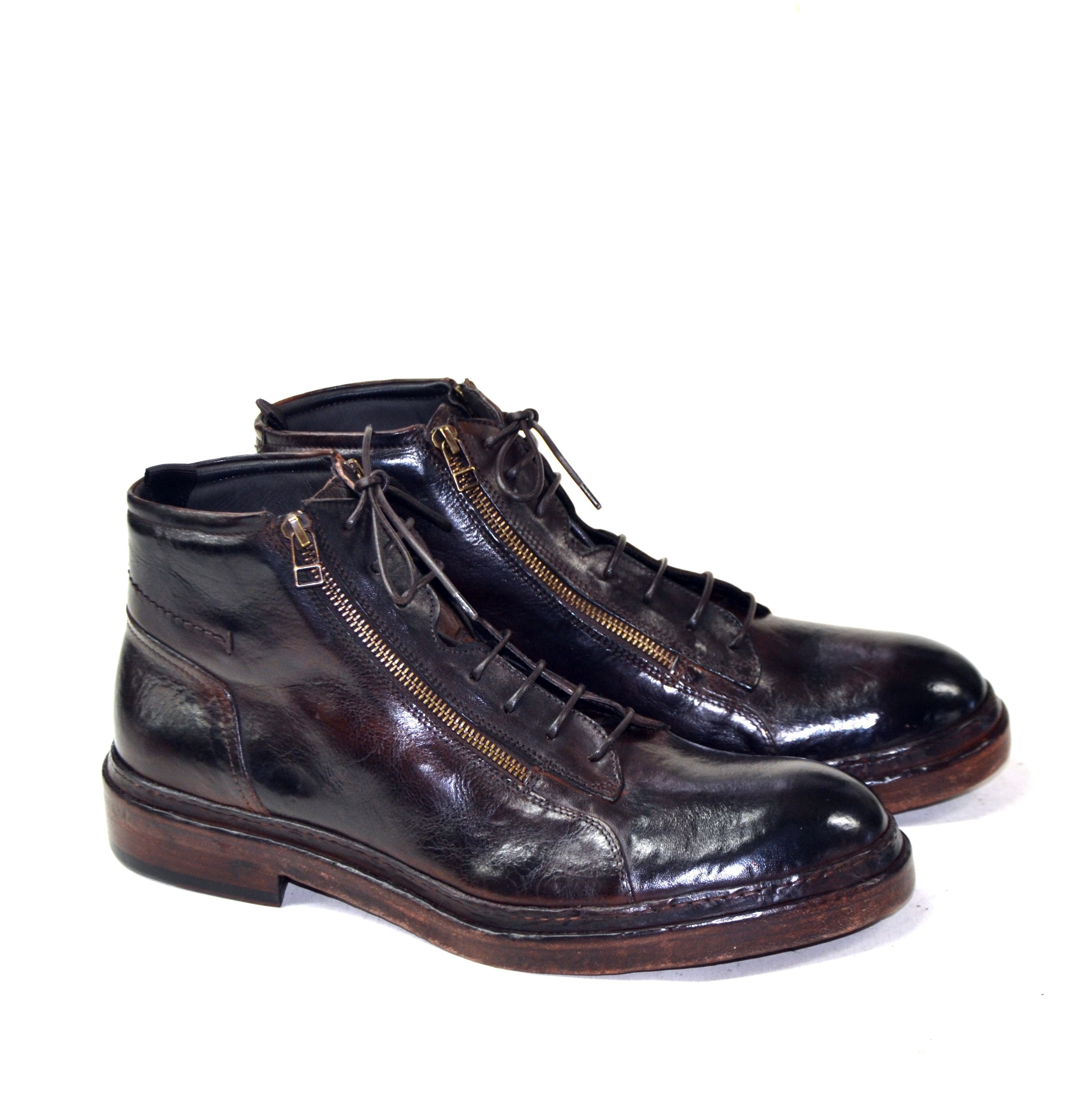 SAM DUNKELBRAUNE STIEFEL MIT DOPPELTEM REISSVERSCHLUSS