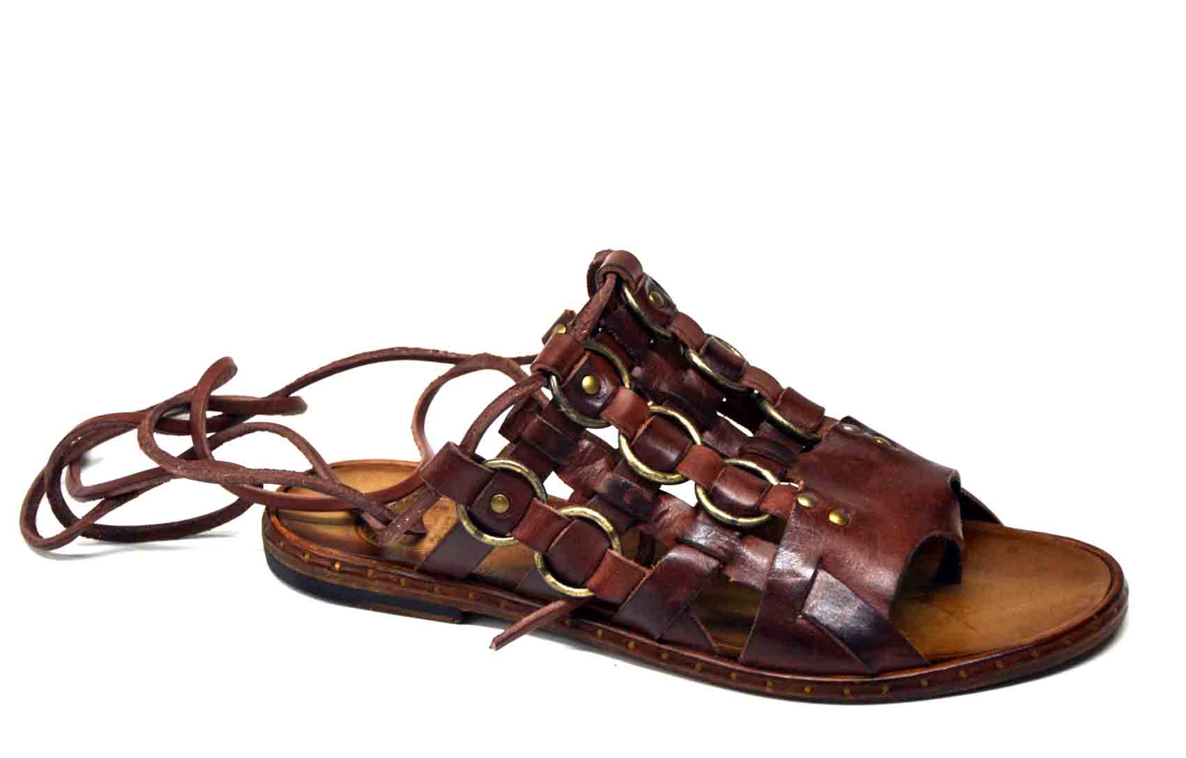 LETZTES PAAR 37 - GLADIATOR-SANDALEN MIT KETTE