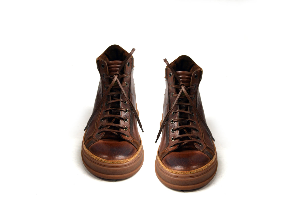 LAST PAIR 44-GEORGE HIGH LEATHER SNEAKERS