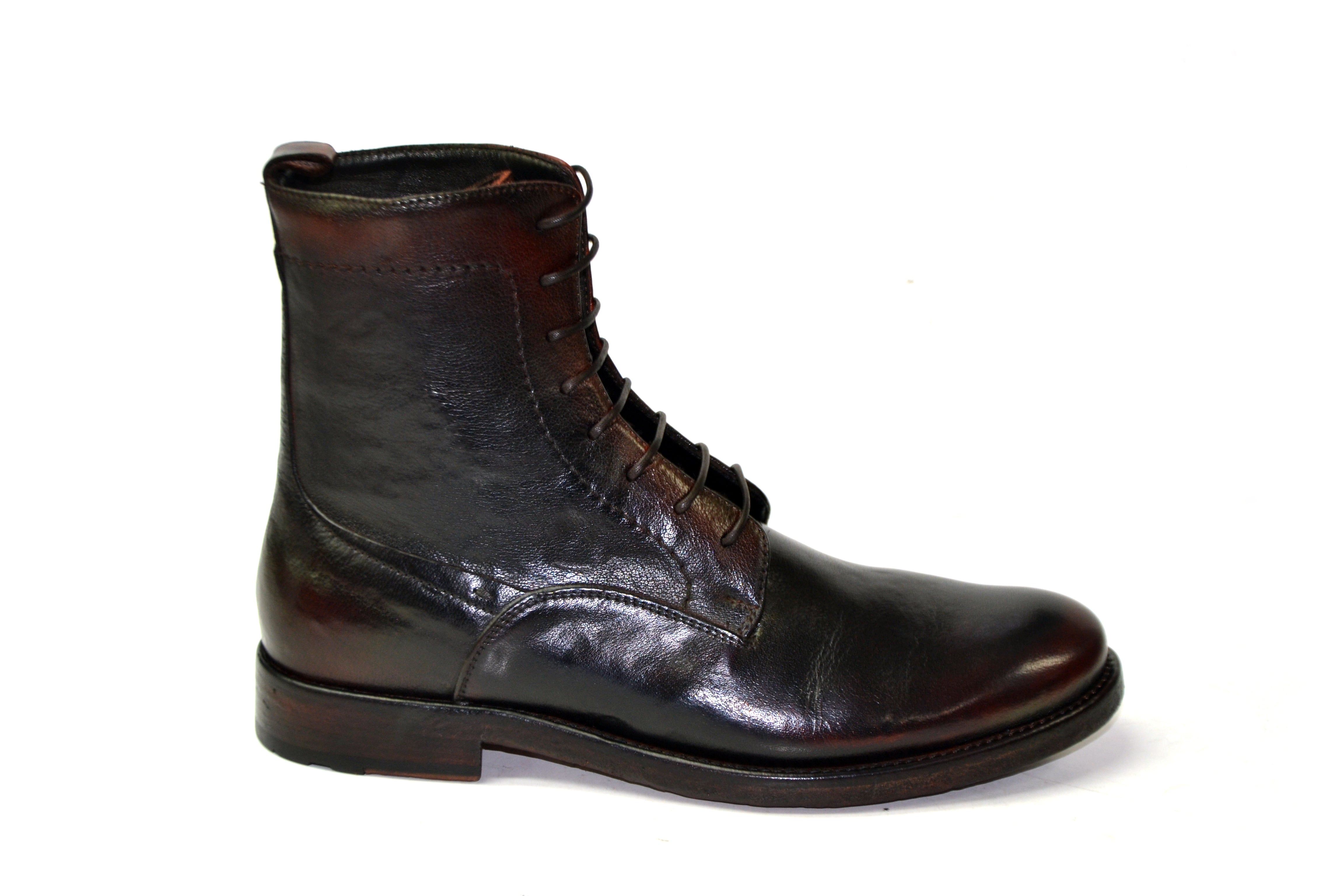 LETZTES PAAR 43 - BRAUNE HOHE SCHNÜRSTIEFEL