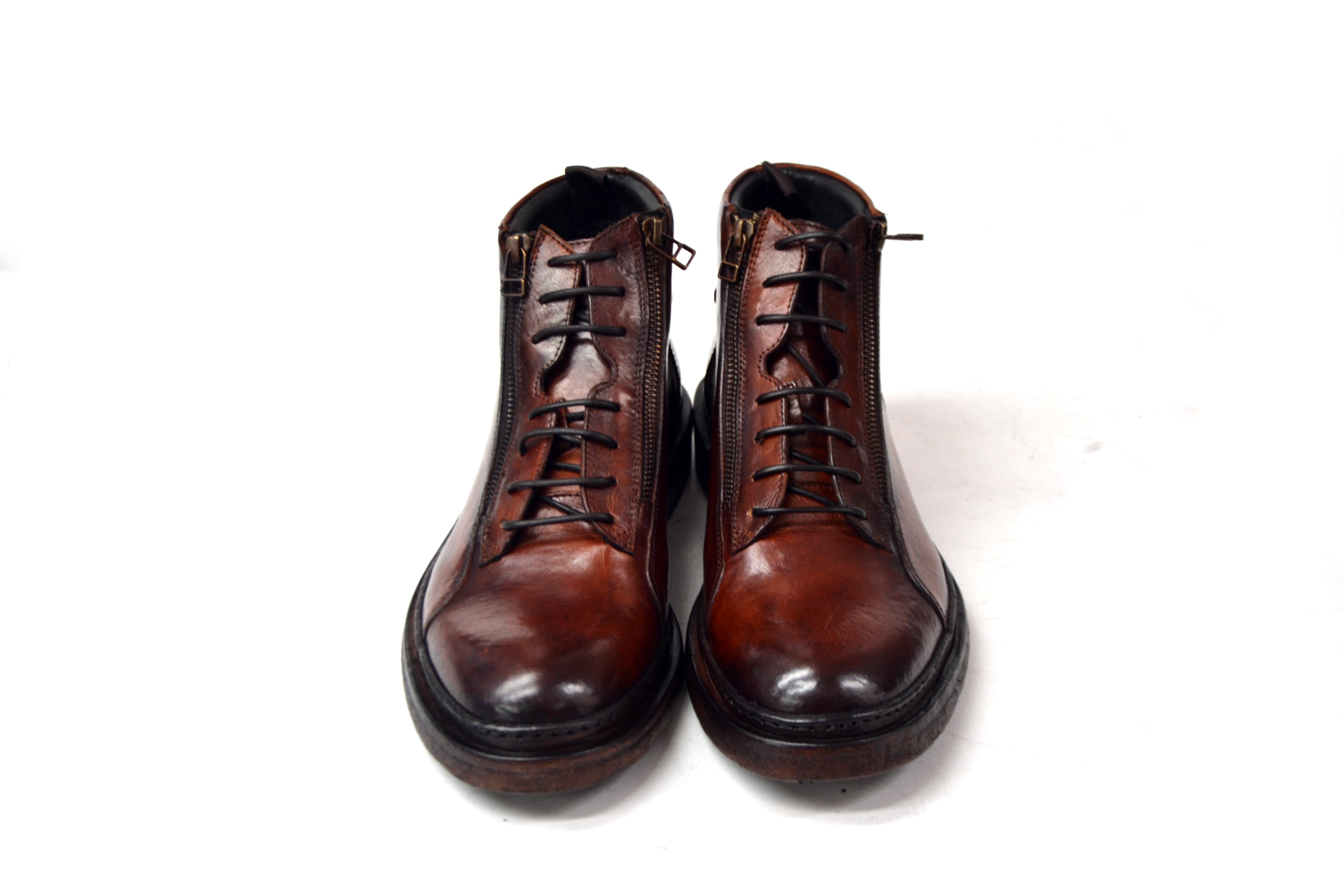 LAST PAIR 46-COGNAC ZIPPED CHUKKA BOOTS