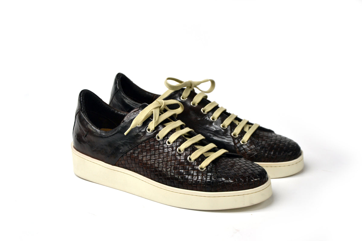 LAST PAIRS 39/40/43-DARK BROWN HAND-WOVEN SNEAKERS
