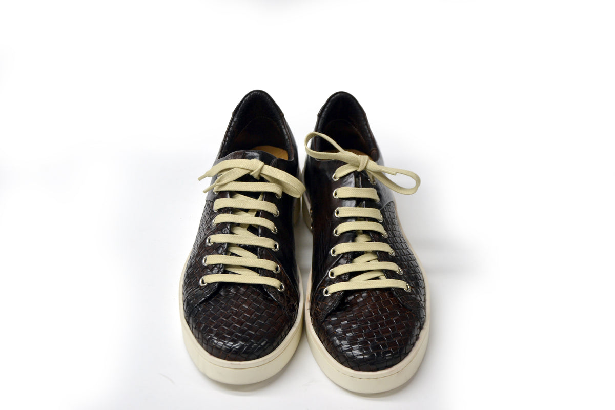 LAST PAIRS 39/40/43-DARK BROWN HAND-WOVEN SNEAKERS
