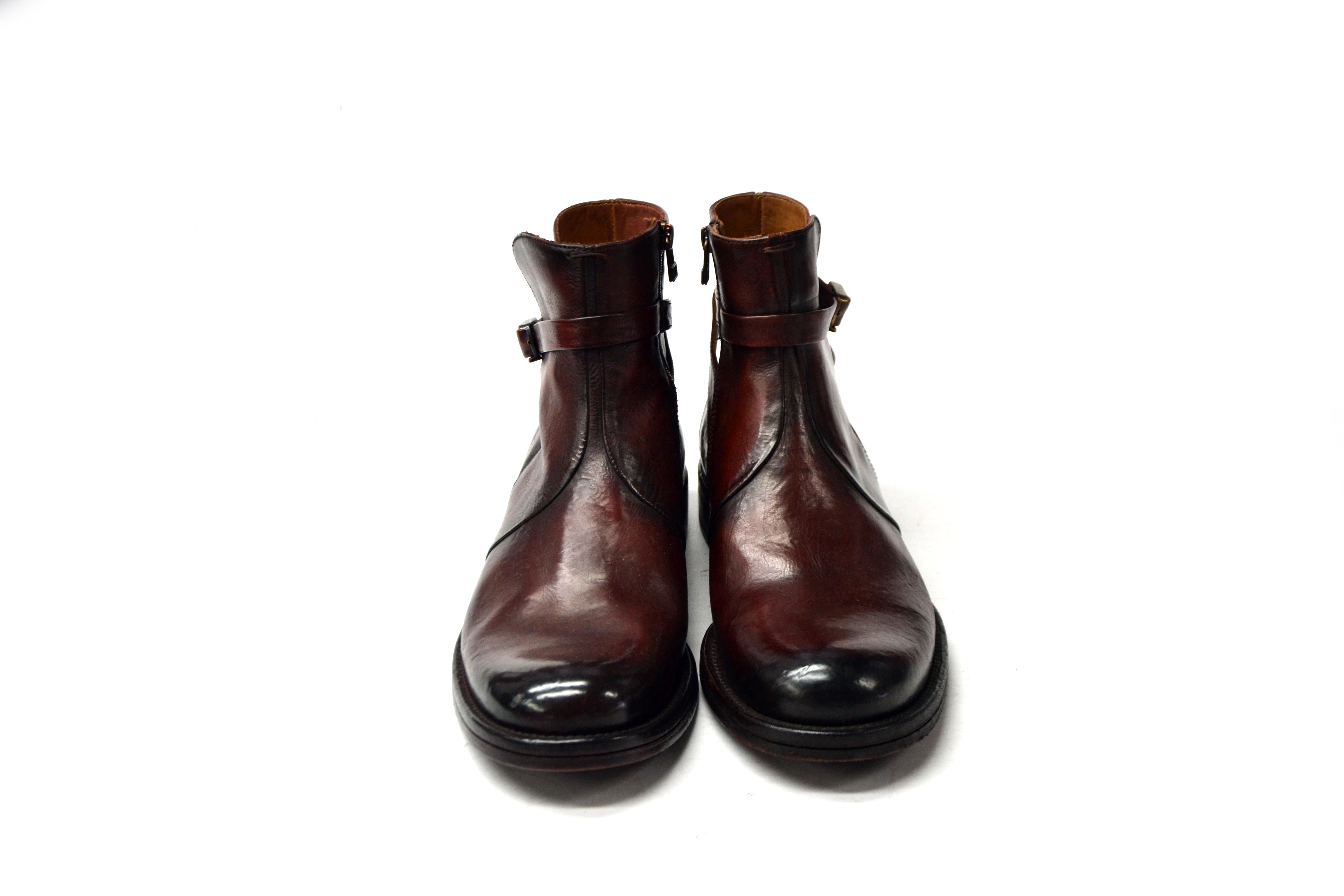 Harvard Kastanienbraune Stiefel mit Schnalle und Reißverschluss