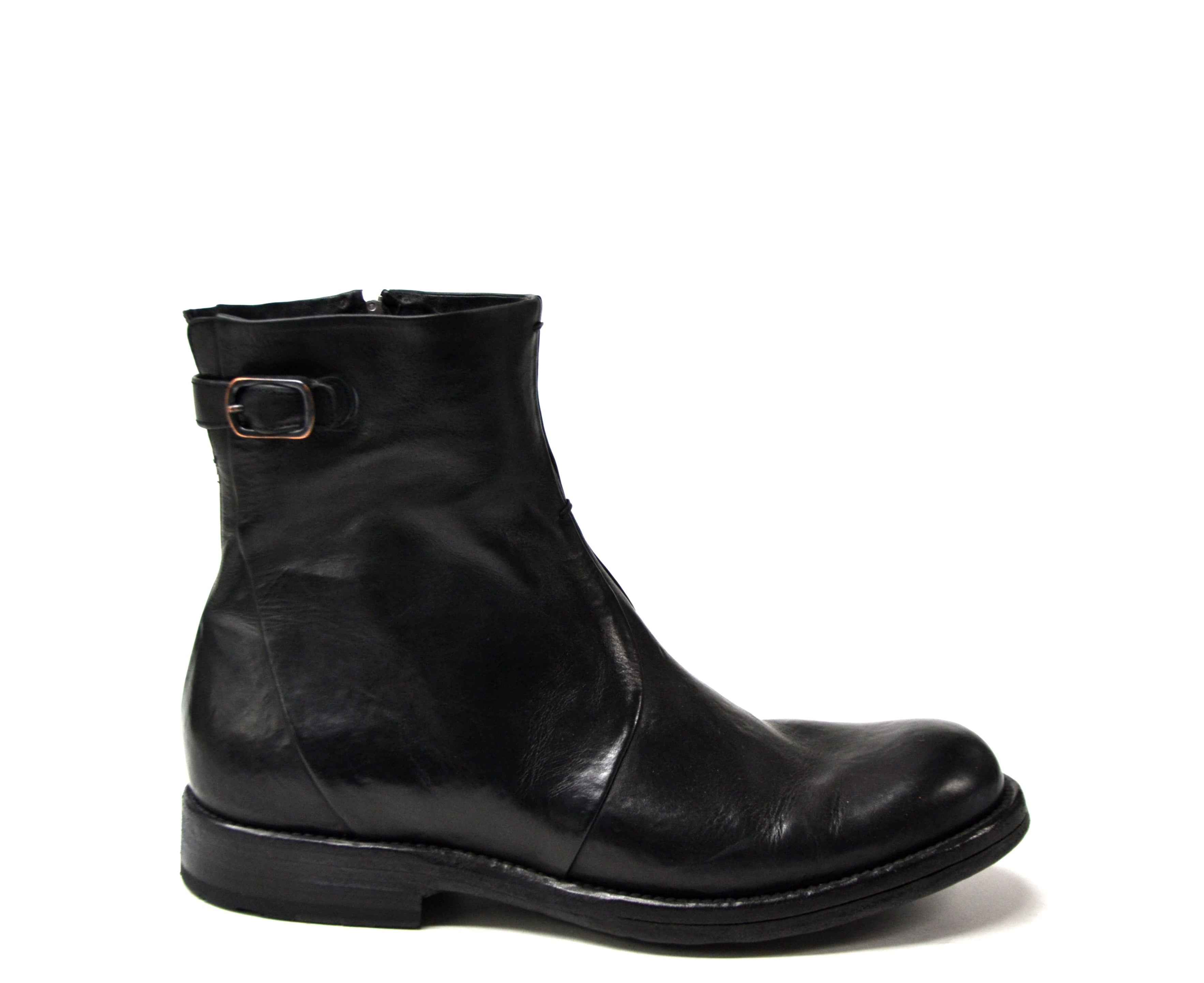 Oxford-Stiefel in Schwarz mit Reißverschluss