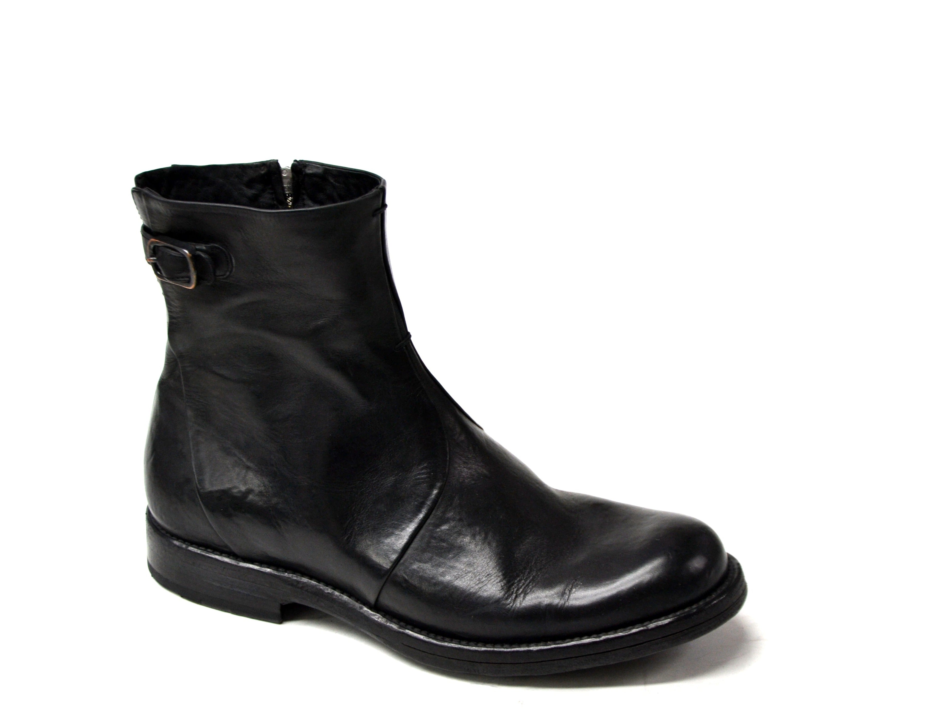 Oxford-Stiefel in Schwarz mit Reißverschluss