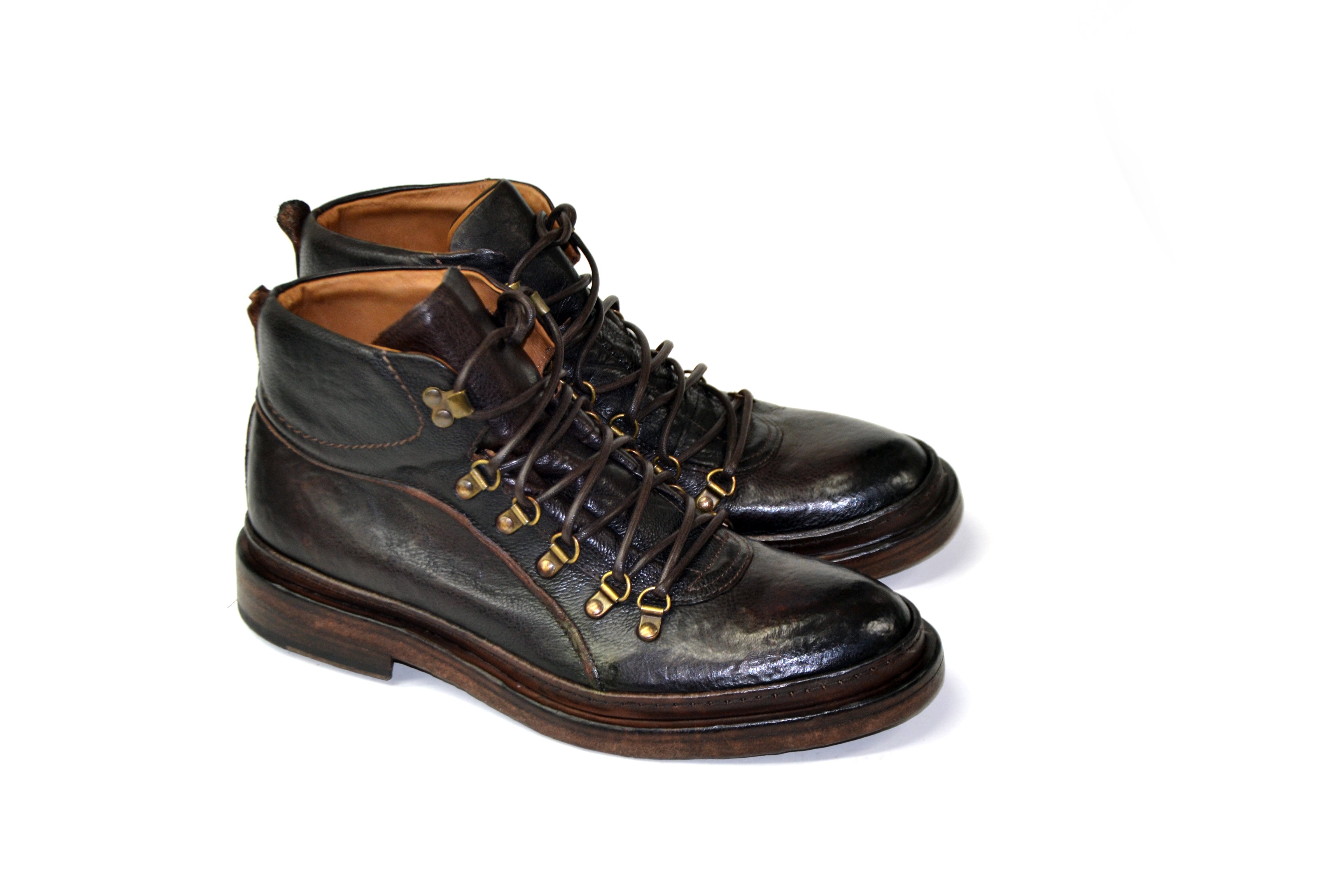 LETZTES PAAR 42 - ROBUSTE SCHNÜRSTIEFEL IN DUNKELBRAUN