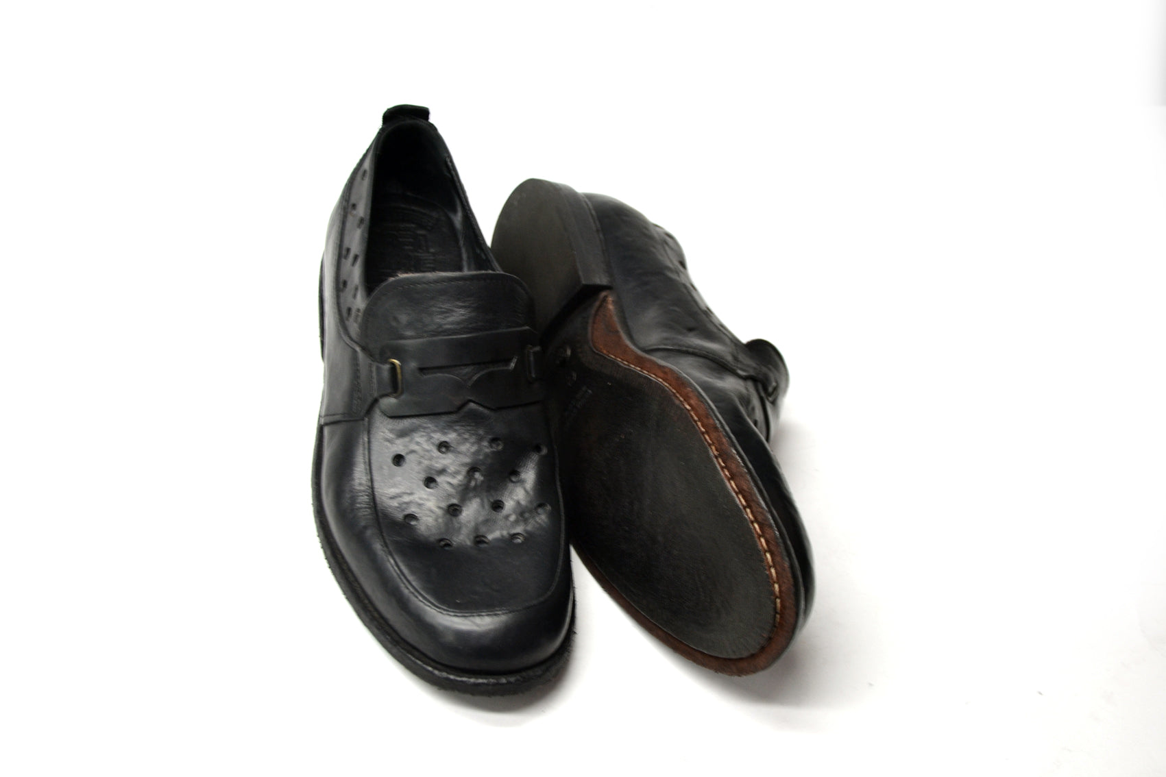 HAMPTONS SCHWARZE LEDERLOAFERS