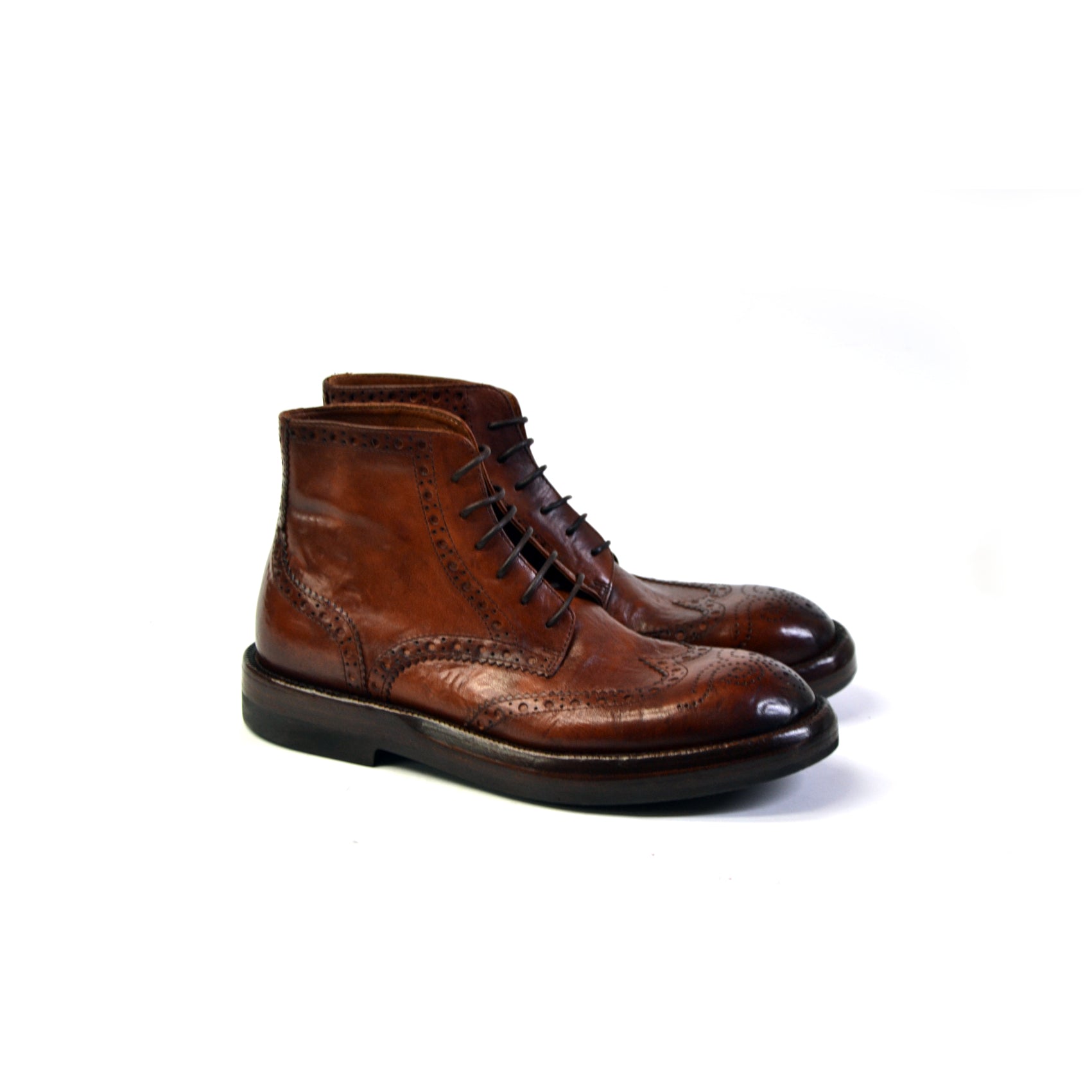 KÖNIGLICHE BRAUNE STIEFEL MIT SCHNÜRUNG