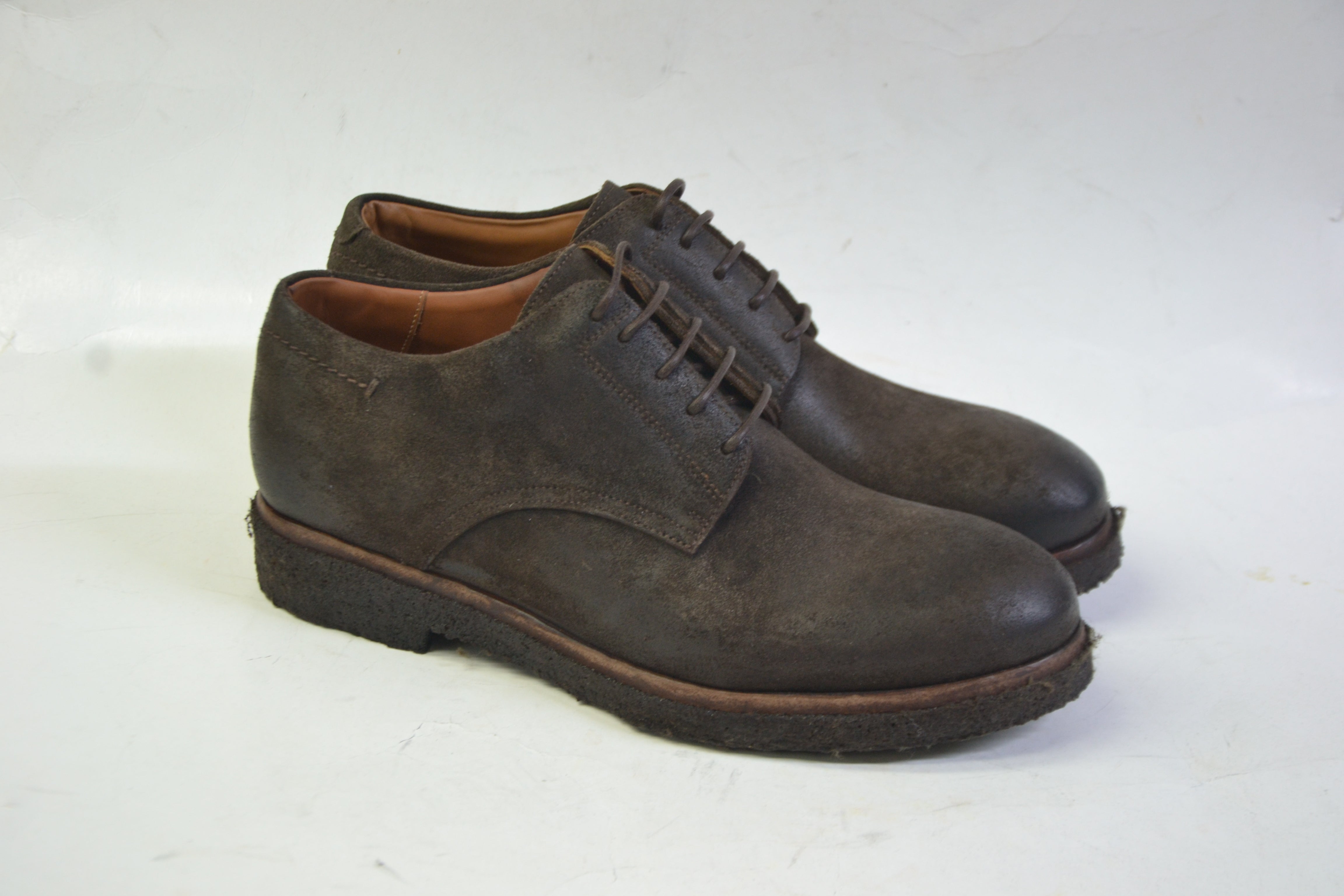 LETZTES PAAR 42 - WILDLEDER ARABICA NATURKREPP DERBY-SCHUHE