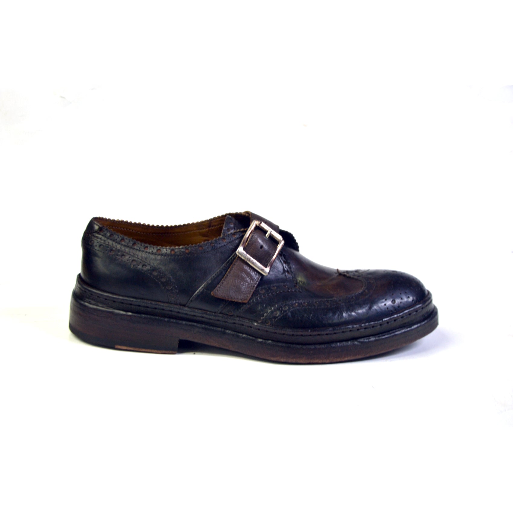 LAST PAIRS 41/42/43-KEVIN BUCKLED SHOES IN GREEN OR BROWN