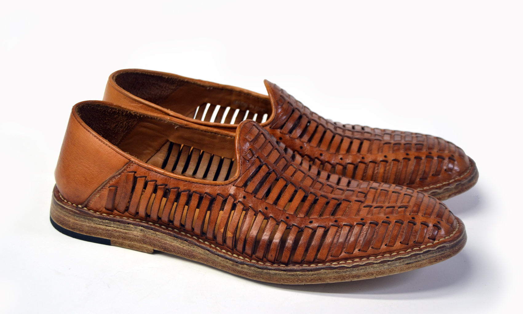 LAST PAIRS 42-SUMMER CUT-OUT LOAFERS IN COGNAC OR BLACK