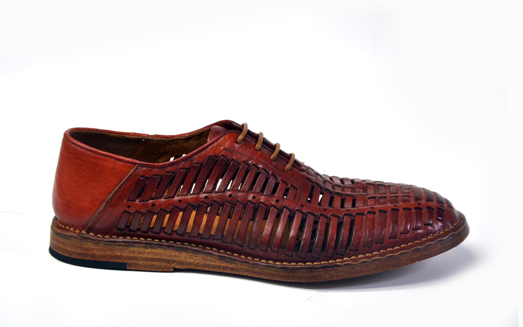 LAST PAIR 42-SUMMER CUT-OUT OXFORDS IN RED OR DARK BROWN