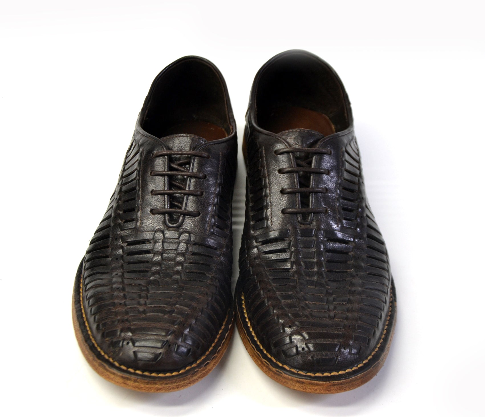 LAST PAIR 42-SUMMER CUT-OUT OXFORDS IN RED OR DARK BROWN