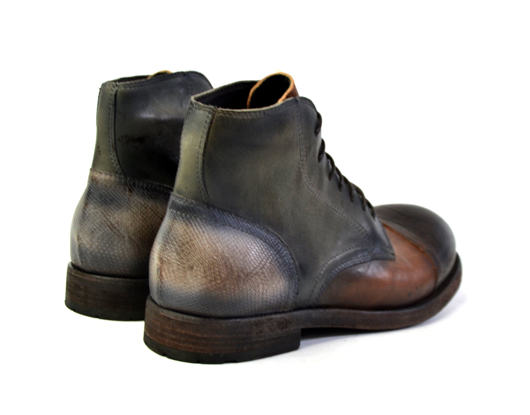 Patched multi laced Boots