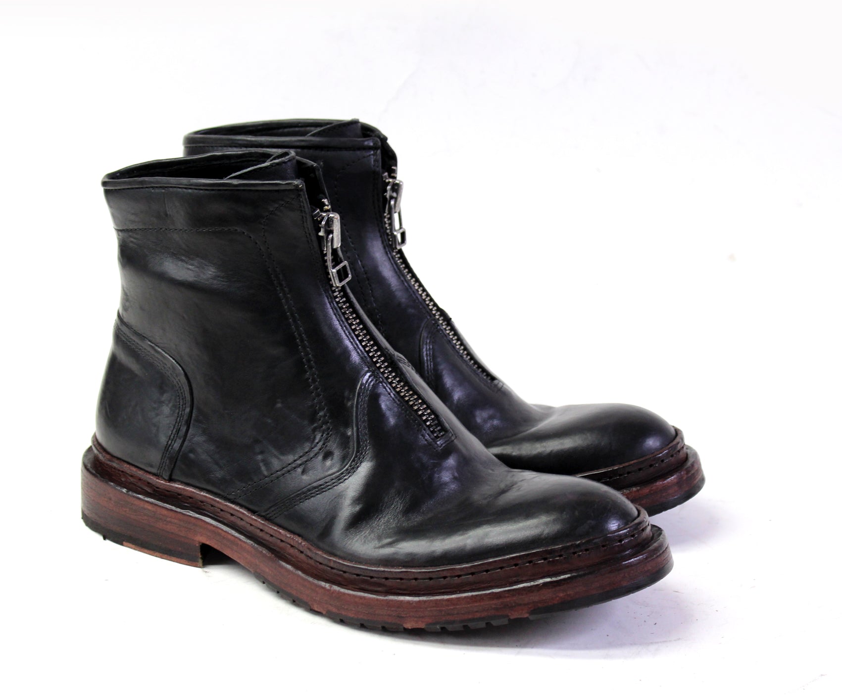 Jason Black Front Zip Boots