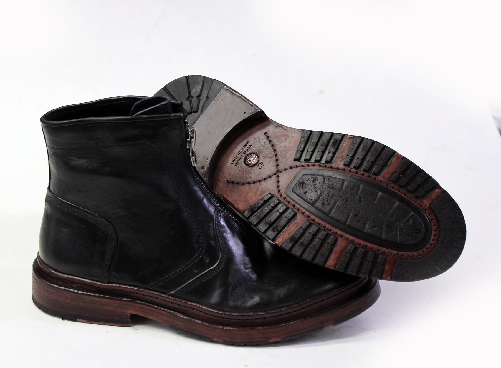 Jason Black Front Zip Boots