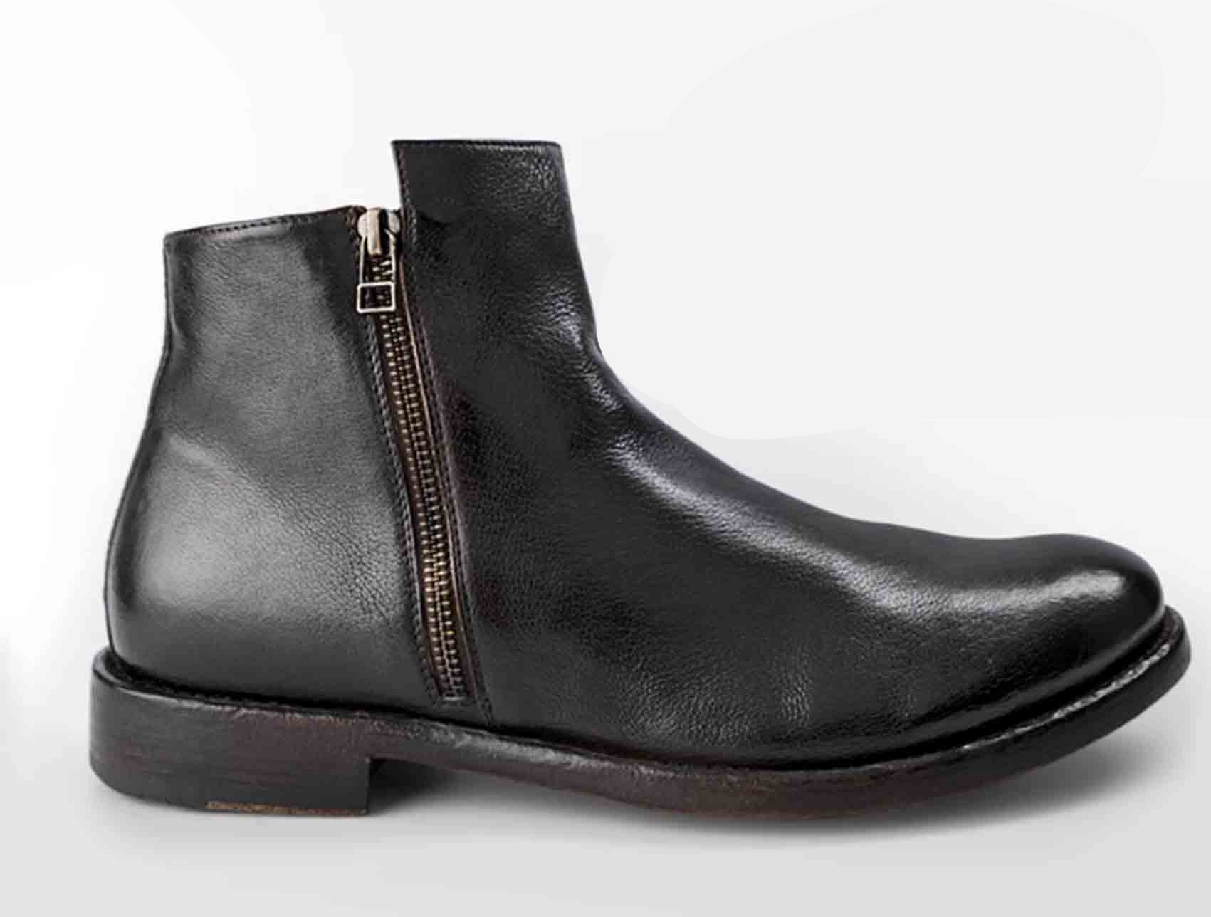 LAST PAIR 43- DARK BROWN DOUBLE ZIPPED BEATLES