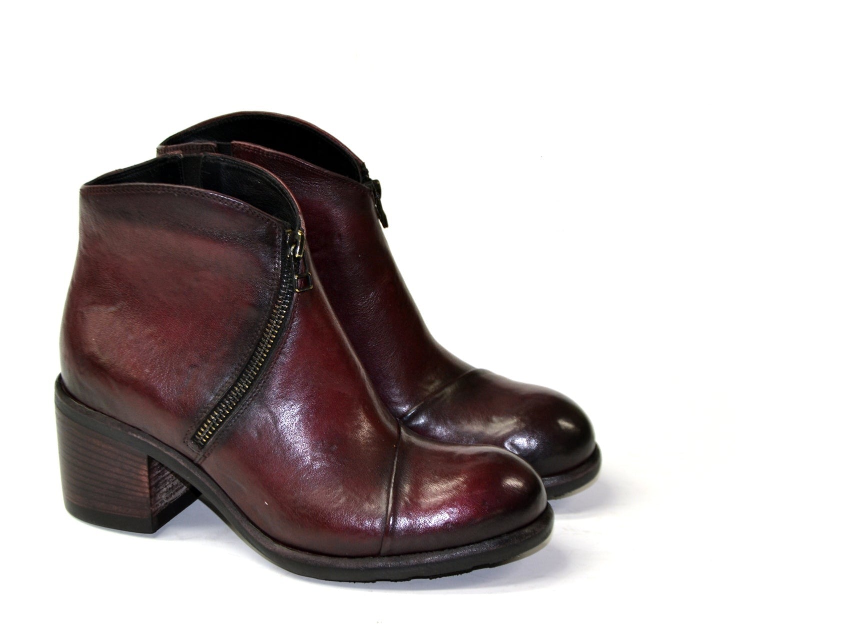 LAST PAIR 37- ZIPPED BORDEAUX BOOTS