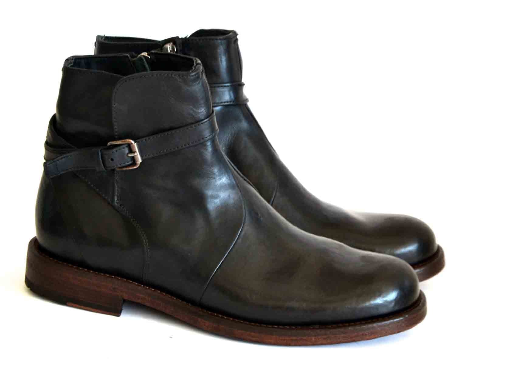 LETZTES PAAR 43 - SCHWARZE STIEFELETTEN MIT SCHNALLE