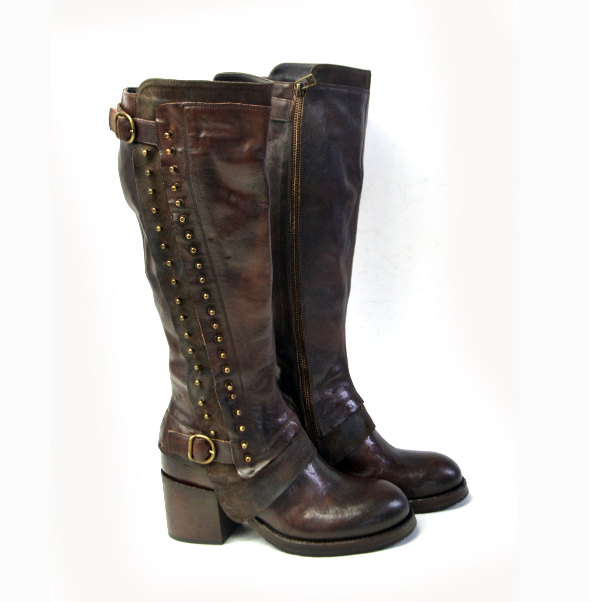 JANICE BROWN HIGH STUDDED BOOTS