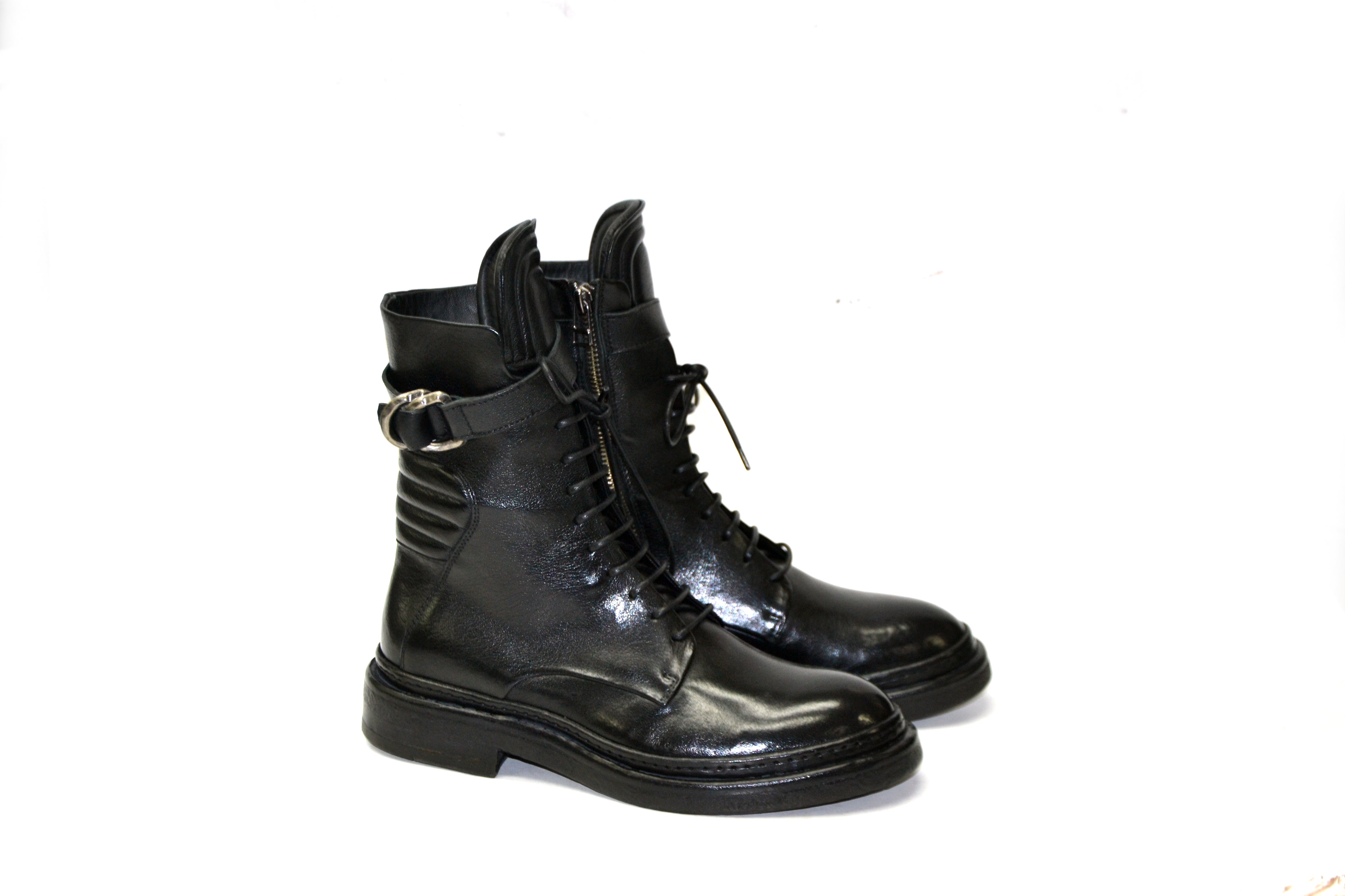 AUGUSTA Schwarze Lederstiefel