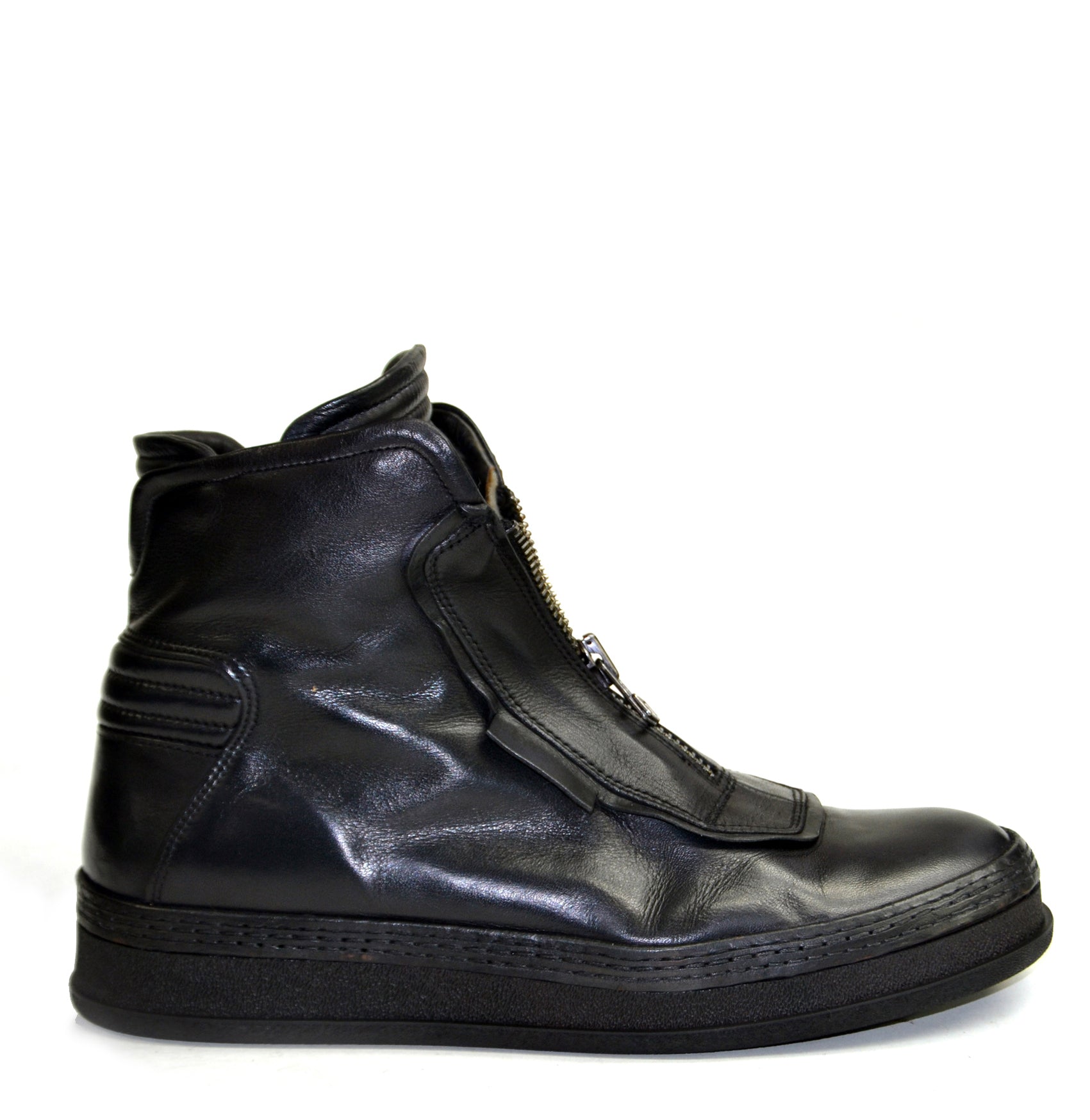 LARRY Schwarzer Ledersneaker