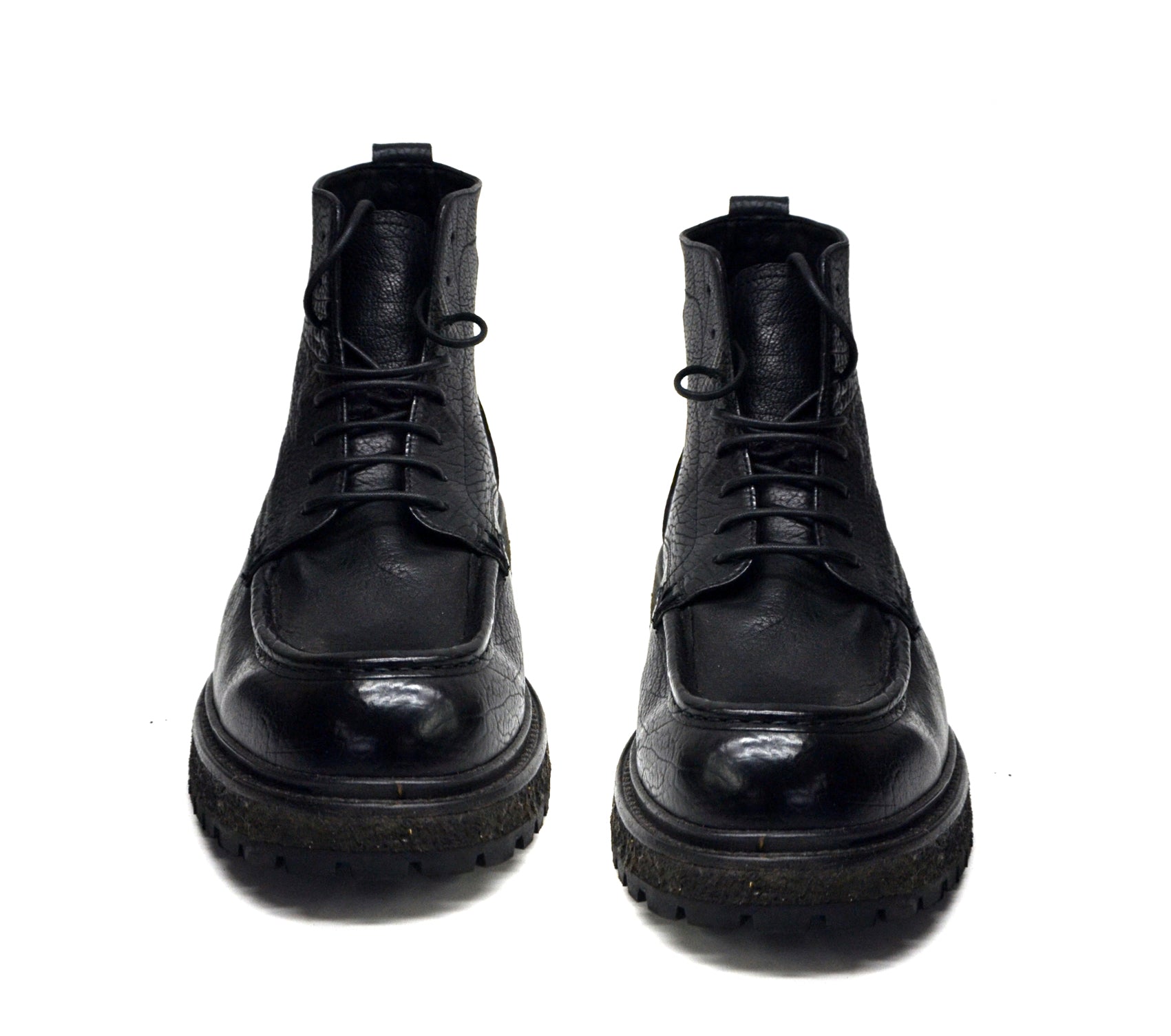 POLLINO Schwarze Lederstiefelette