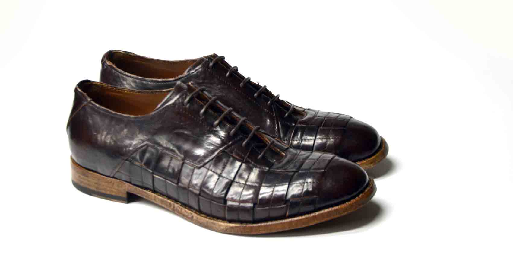 Nigel Derby-Schuhe mit Intrecciato-Patch
