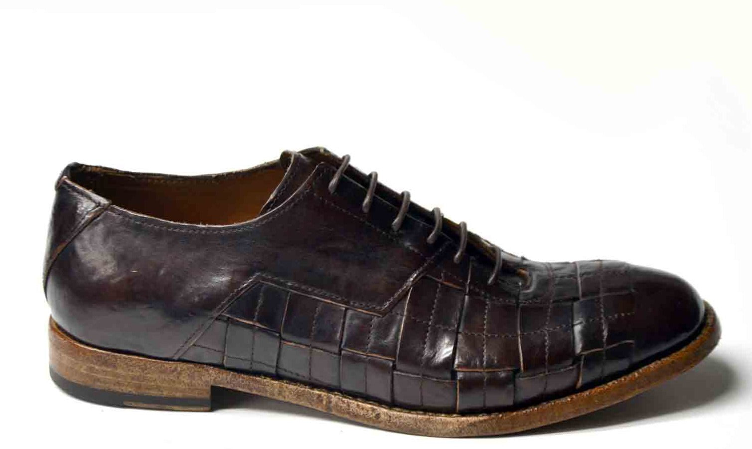 Nigel Derby-Schuhe mit Intrecciato-Patch