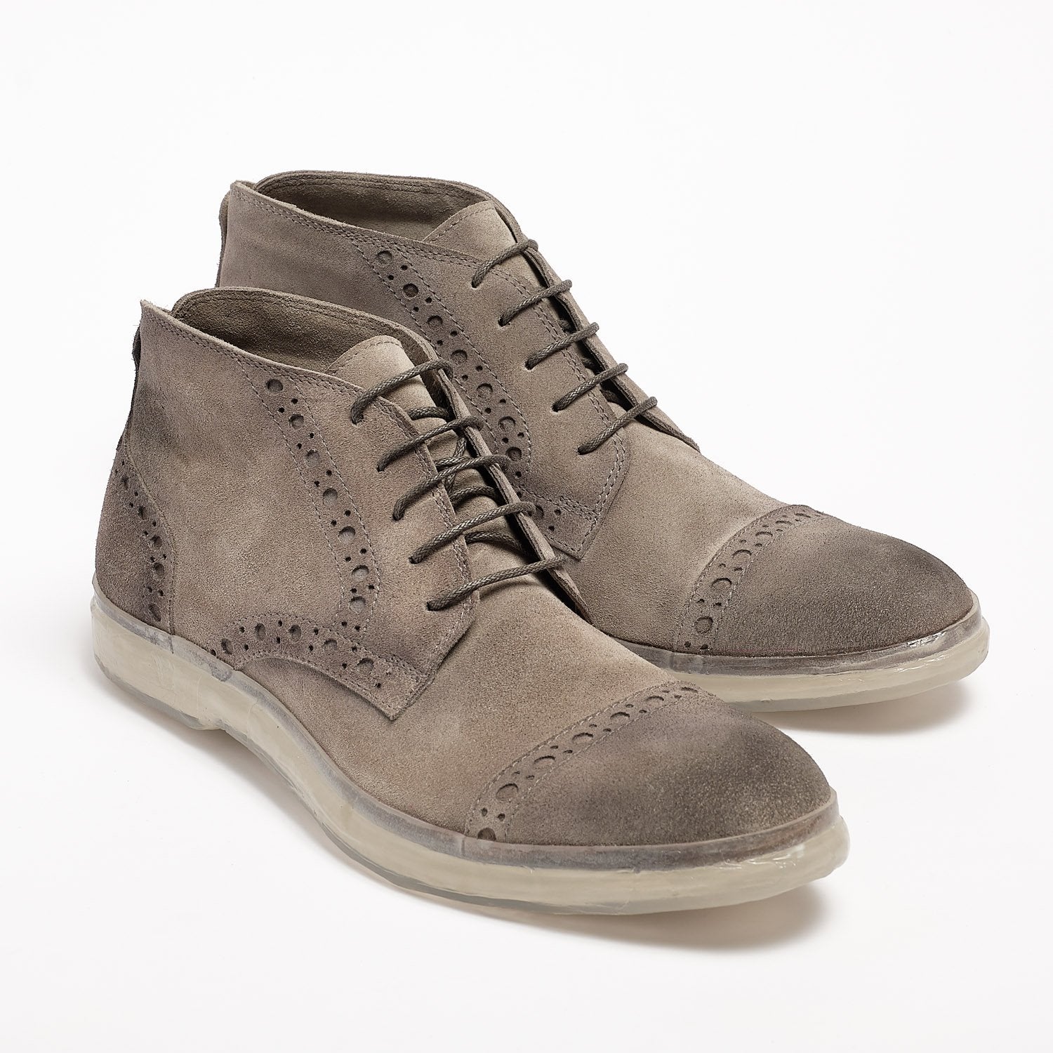 Owen Schnürhalbschuhe Wildleder perlgrau