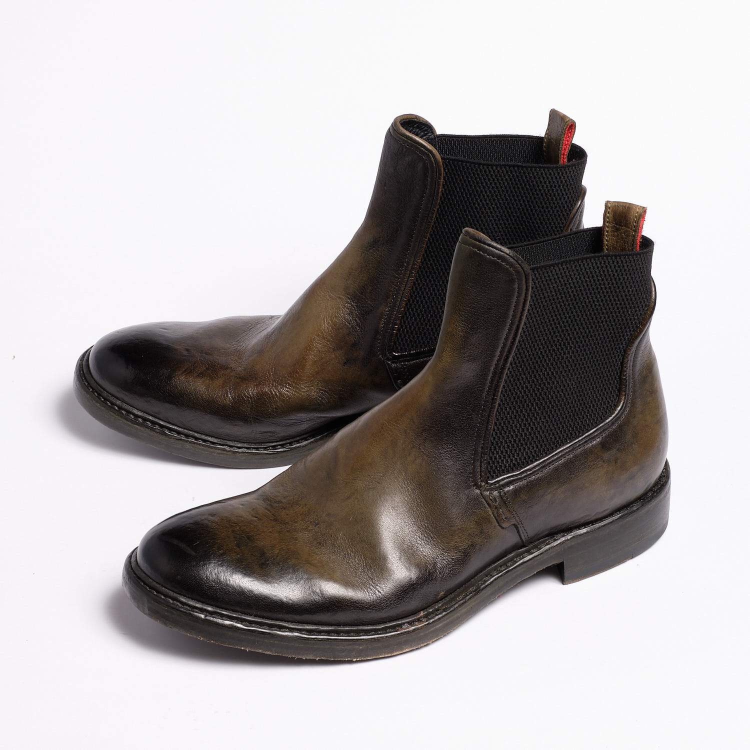 Pert Elastic Mid Boot Natur Büffelleder grün