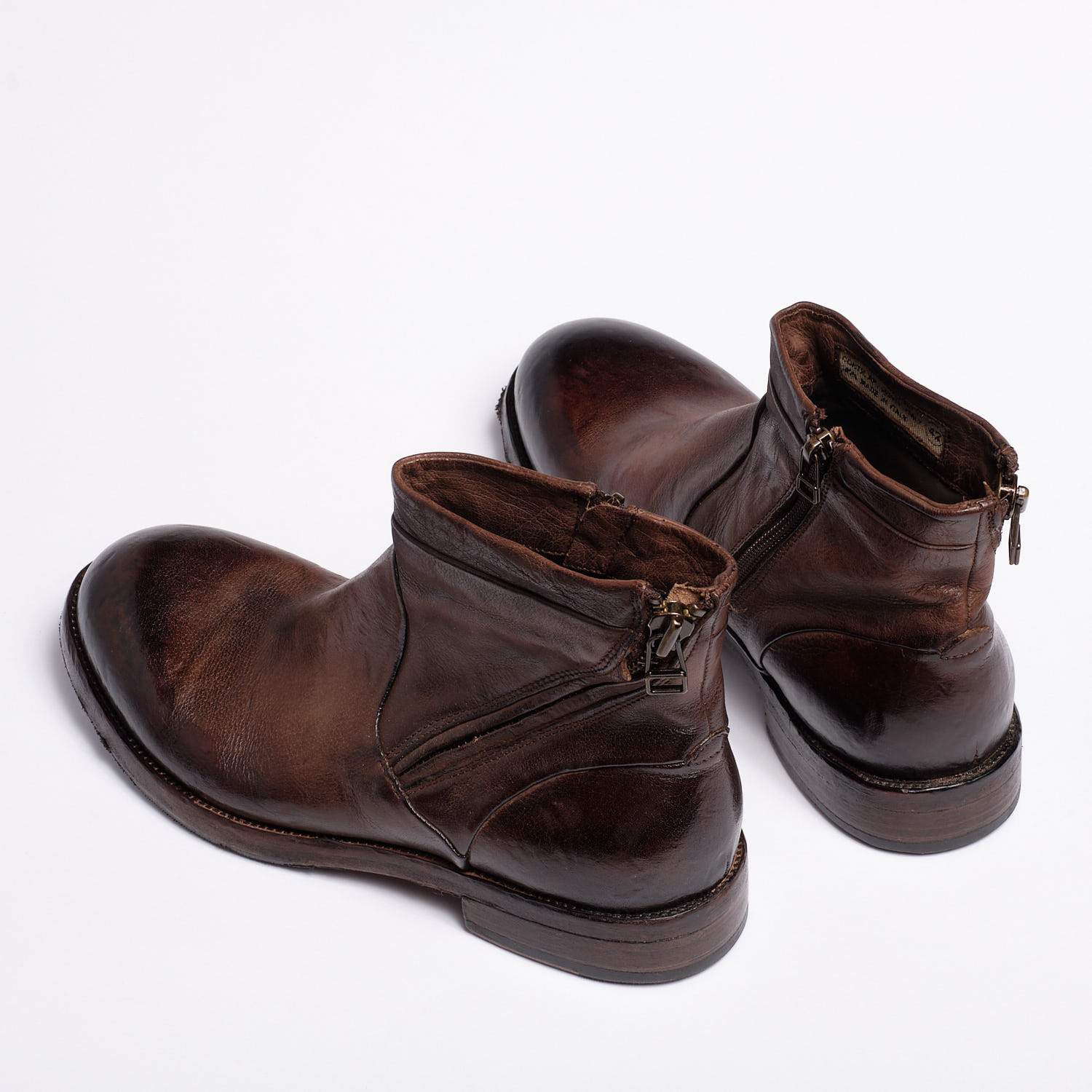 Zodiac Double Zip Mid Boot Natürliches Büffelleder dunkelbraun