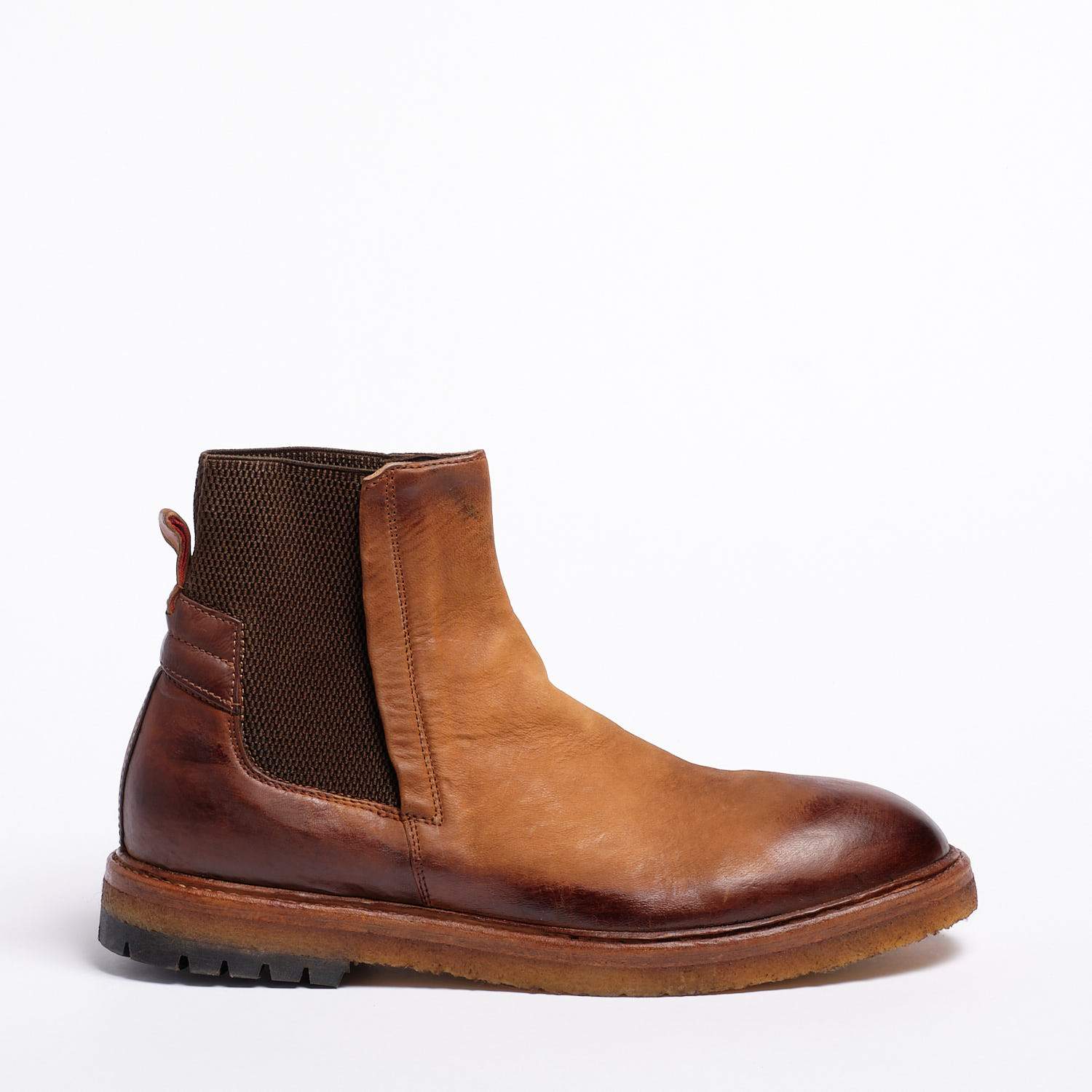 Kev Elastic Mid Boot Senape aus natürlichem Vacchetta-Leder