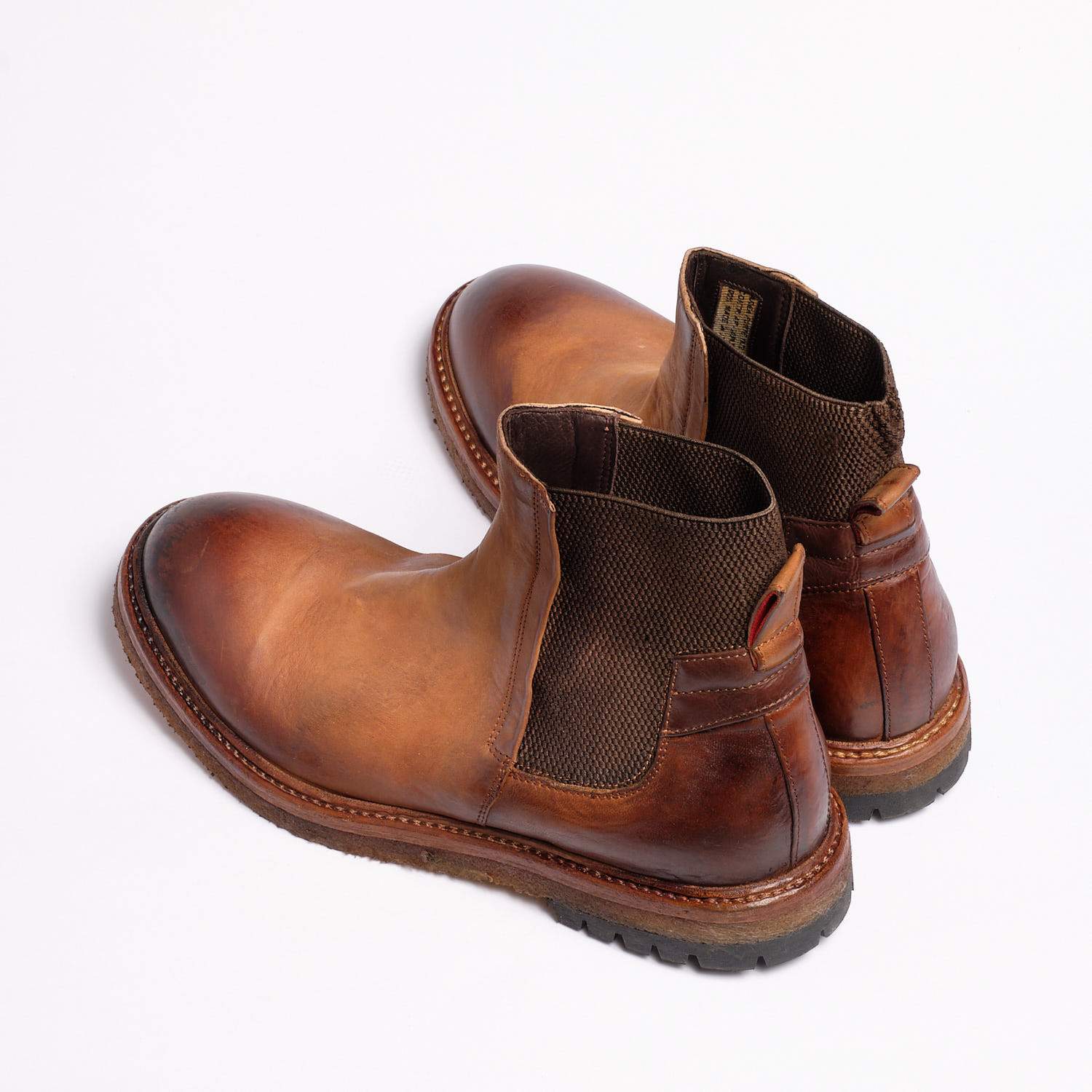 Kev Elastic Mid Boot Senape aus natürlichem Vacchetta-Leder