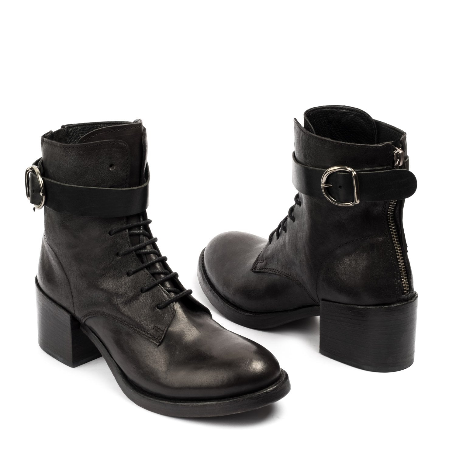 Michonne Schwarze Schnürstiefel