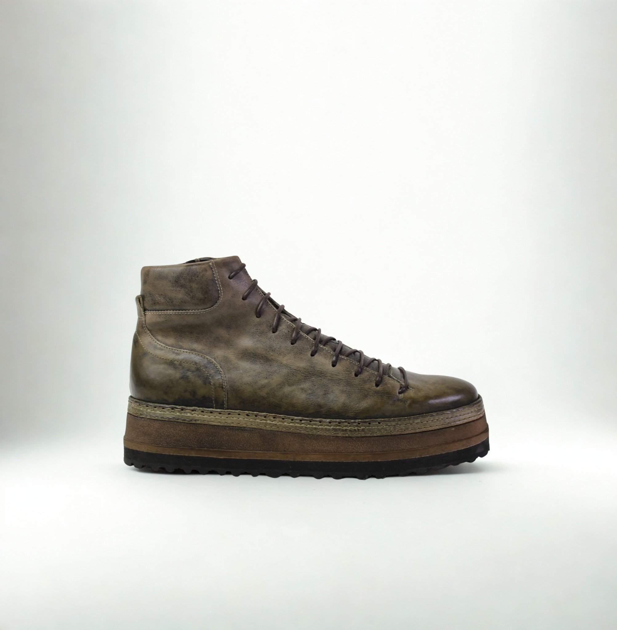 LAST PAIR 43- MUD GREEN PLATFORM SNEAKERS