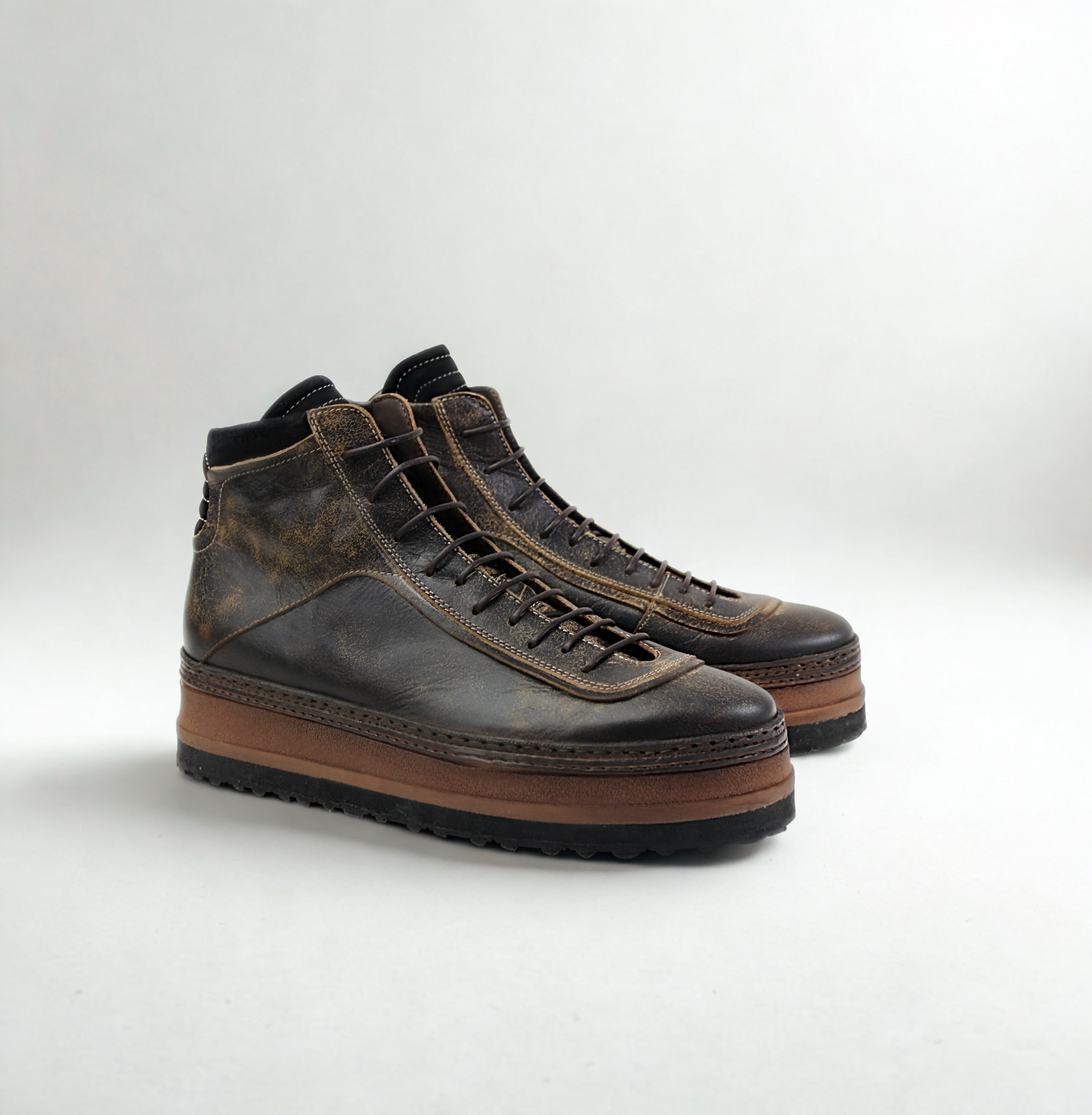 LAST PAIR 44- MUD WASHED PLATFORM SNEAKERS