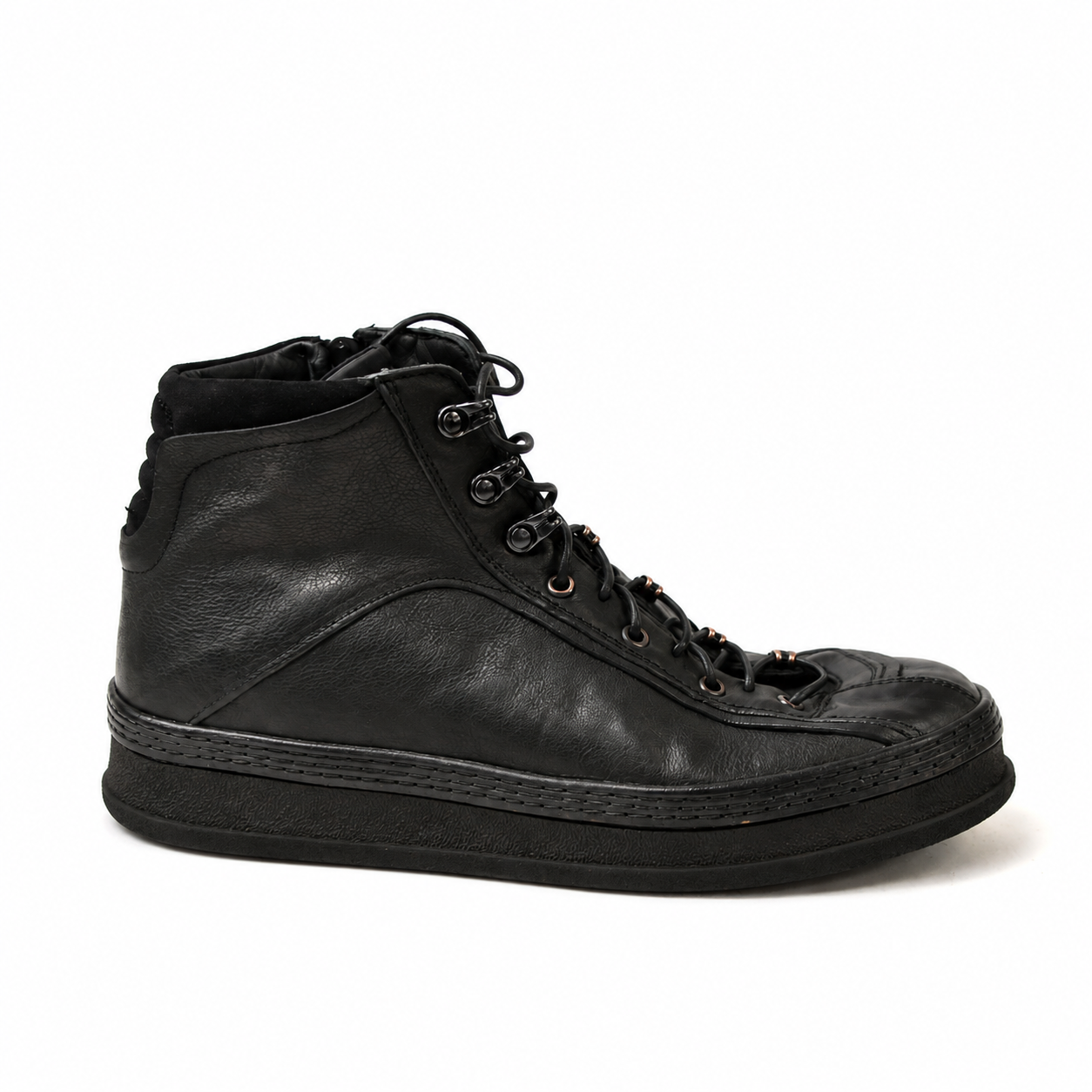 SCOTT Asymmetric black lether sneaker