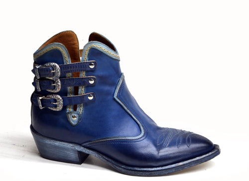 LAST PAIR 37-CINDY TEXAN BOOTS IN BLUE OR PINK