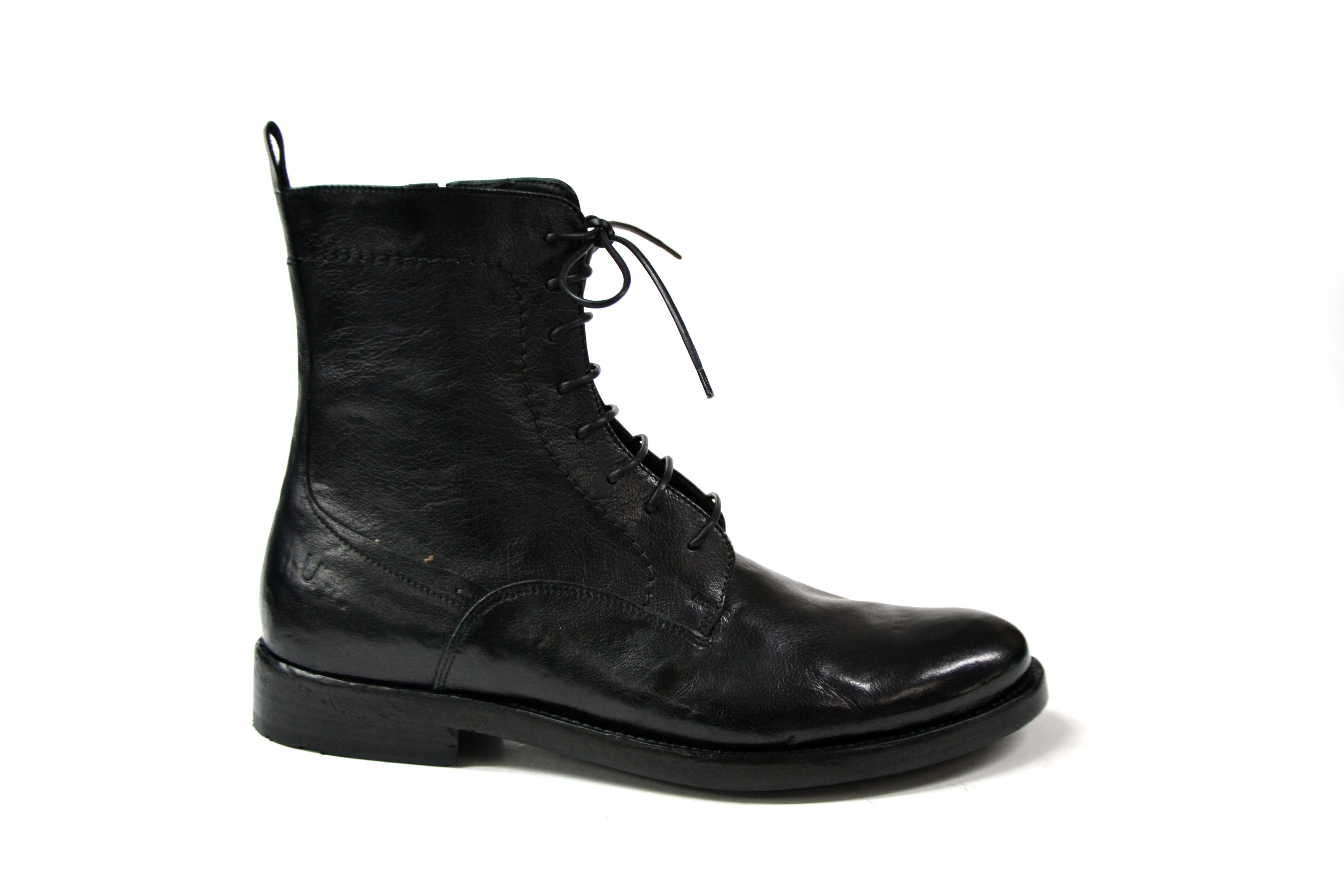 LAST PAIR  42/43/45/47- BLACK HIGH LACED BOOTS