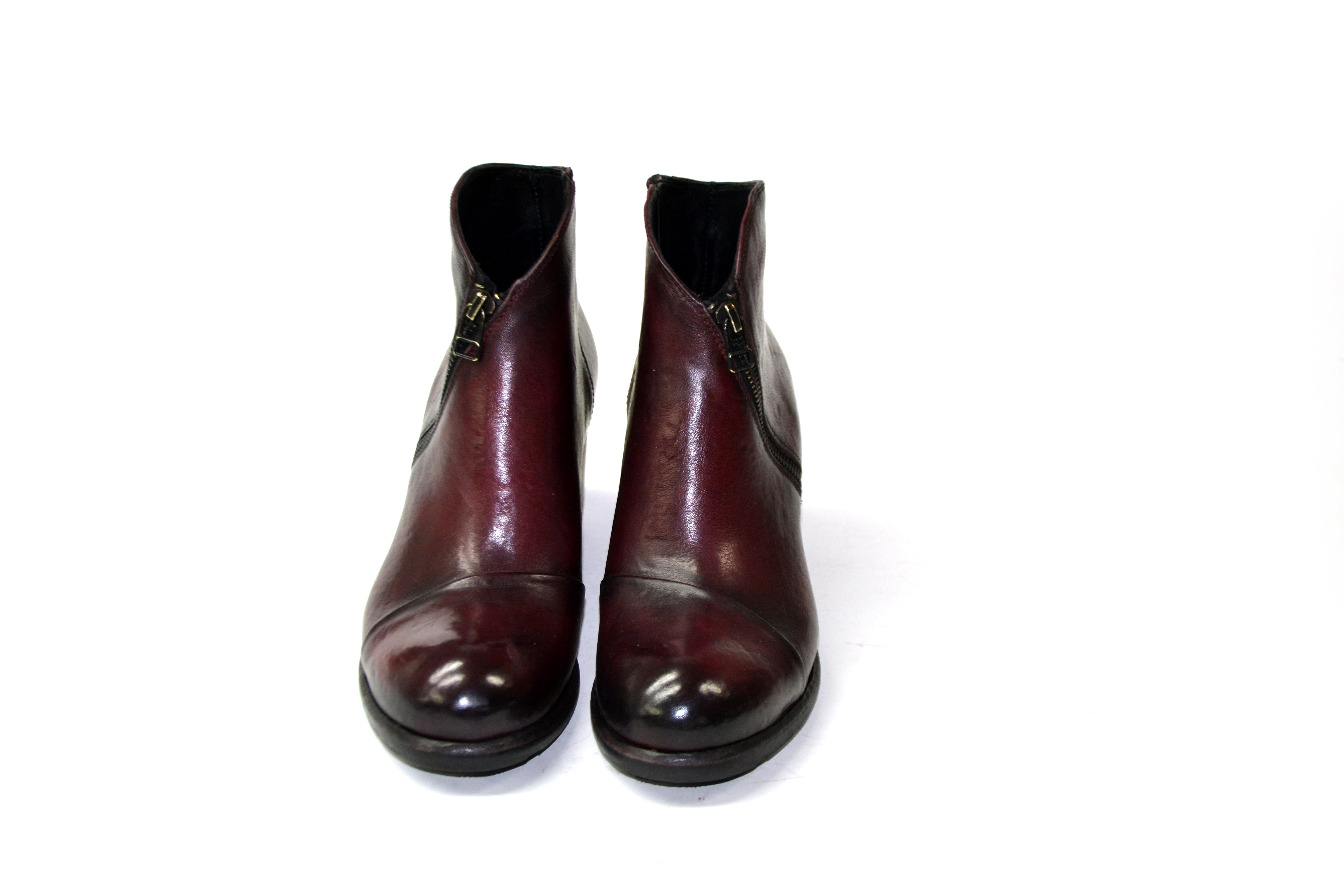 LETZTES PAAR 37 - BORDEAUX-STIEFEL MIT REISSVERSCHLUSS