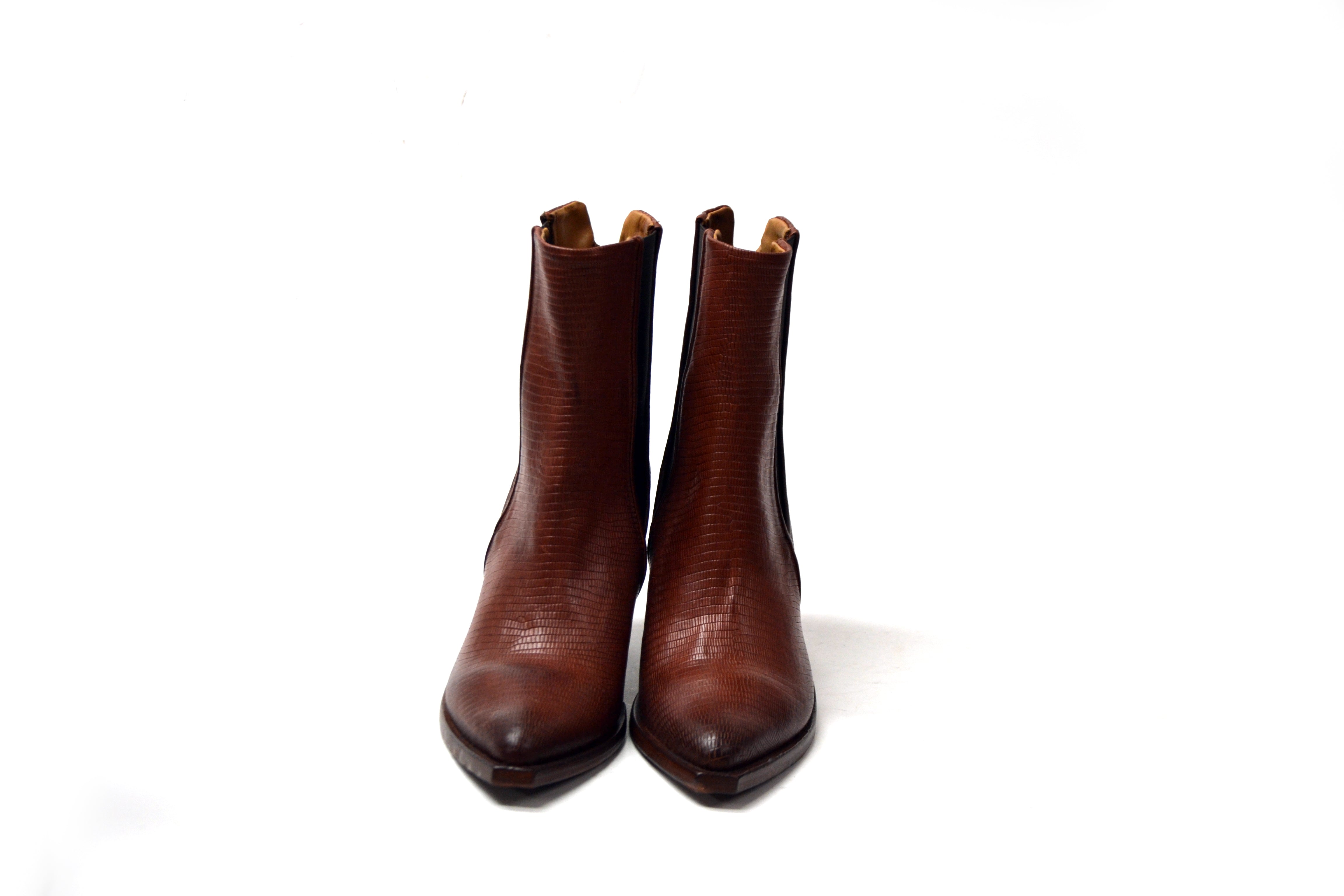 AVA MID HEELED BROWN BEATLES BOOTS