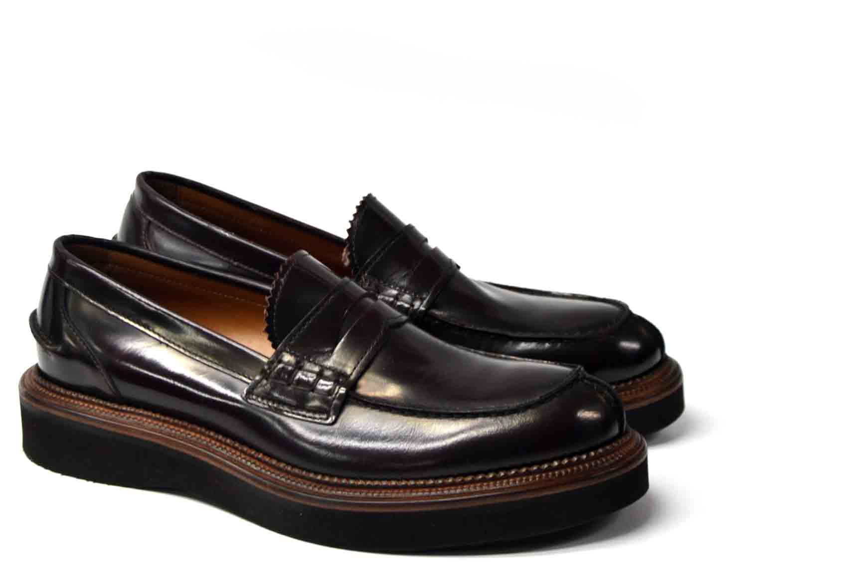 LAST PAIR 42- SHINY LOAFERS IN BLACK OR BORDEAUX