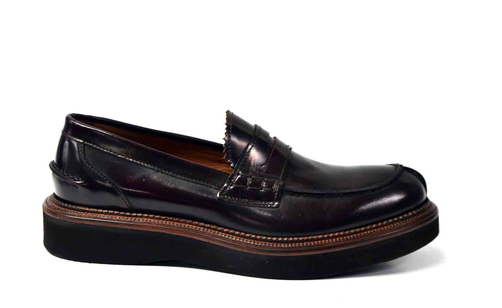 LAST PAIR 42- SHINY LOAFERS IN BLACK OR BORDEAUX